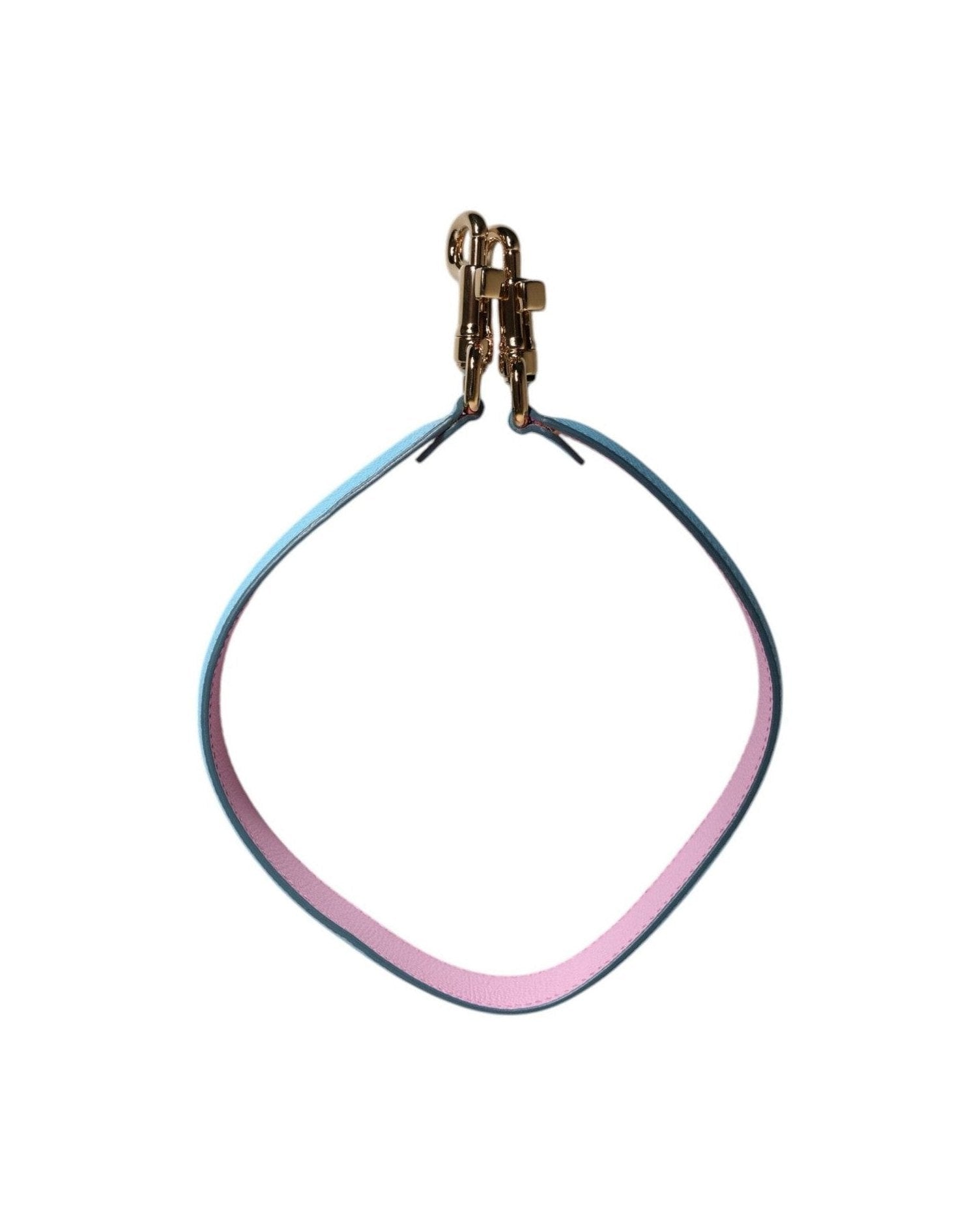 Dolce & Gabbana Blue Leather Pink Handle Bag Shoulder Strap Glam Steals
