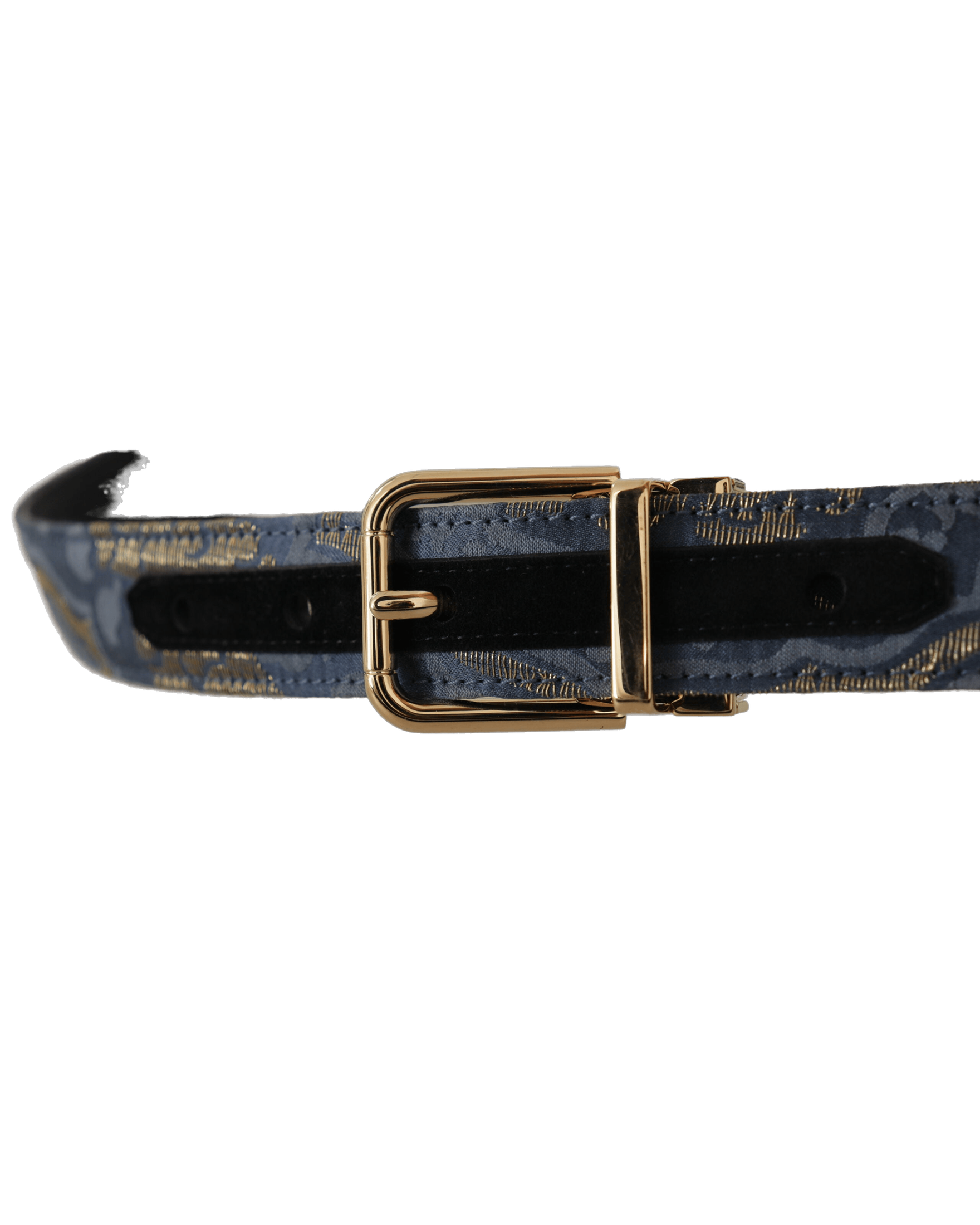 Dolce & Blue Gabbana Jacquard Tone Logo Metal Buckle Belt Glam Steals