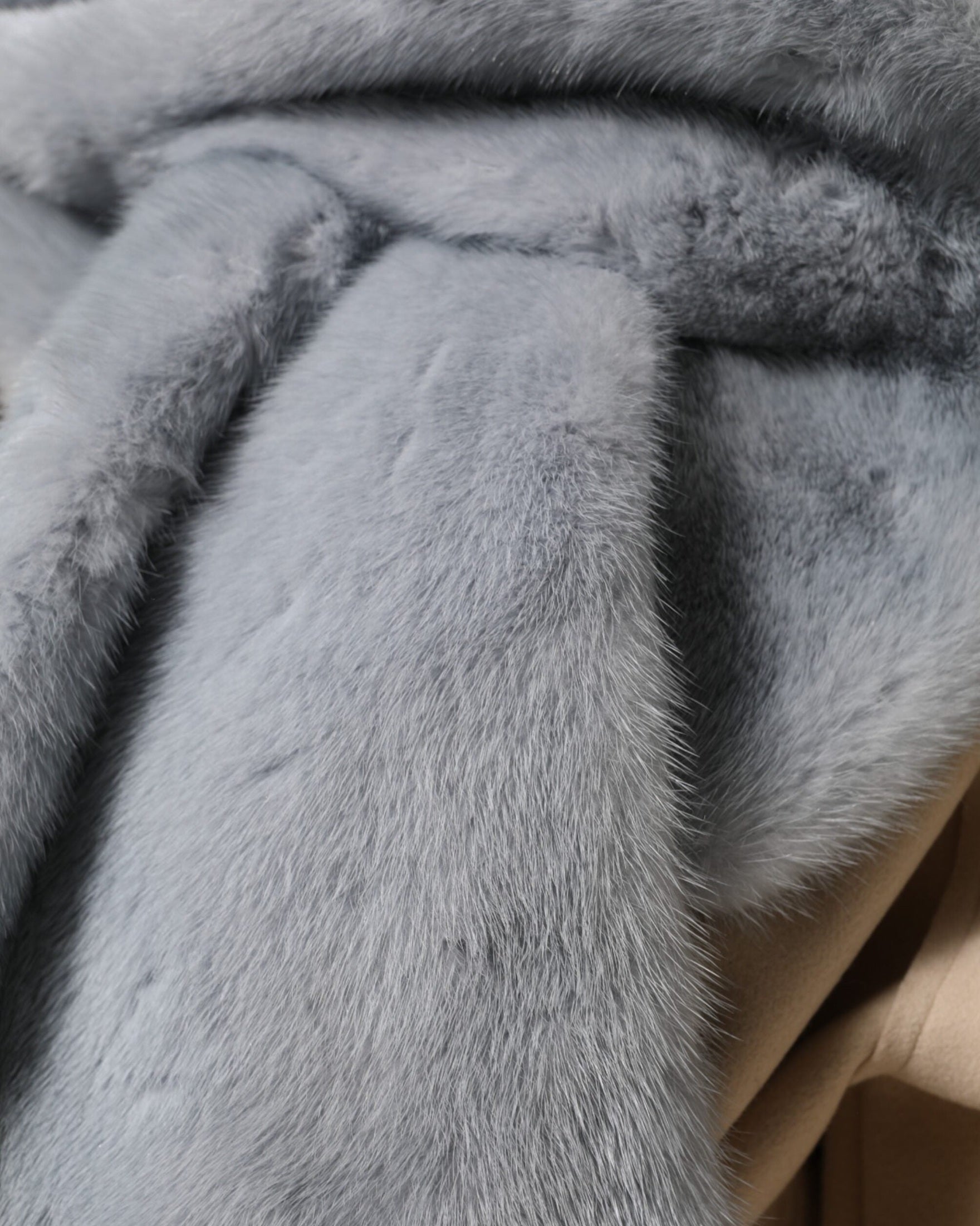Dolce & Gabbana Blue Powder Mink Fur Neck Warmer Scarf 