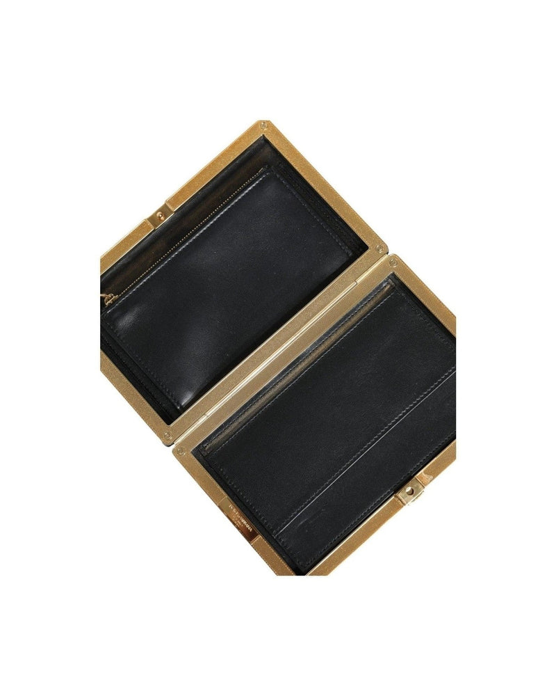 Dolce & Gabbana Velvet Frame Clutch Evening Party Purse Blue Gold Bag Glam Steals