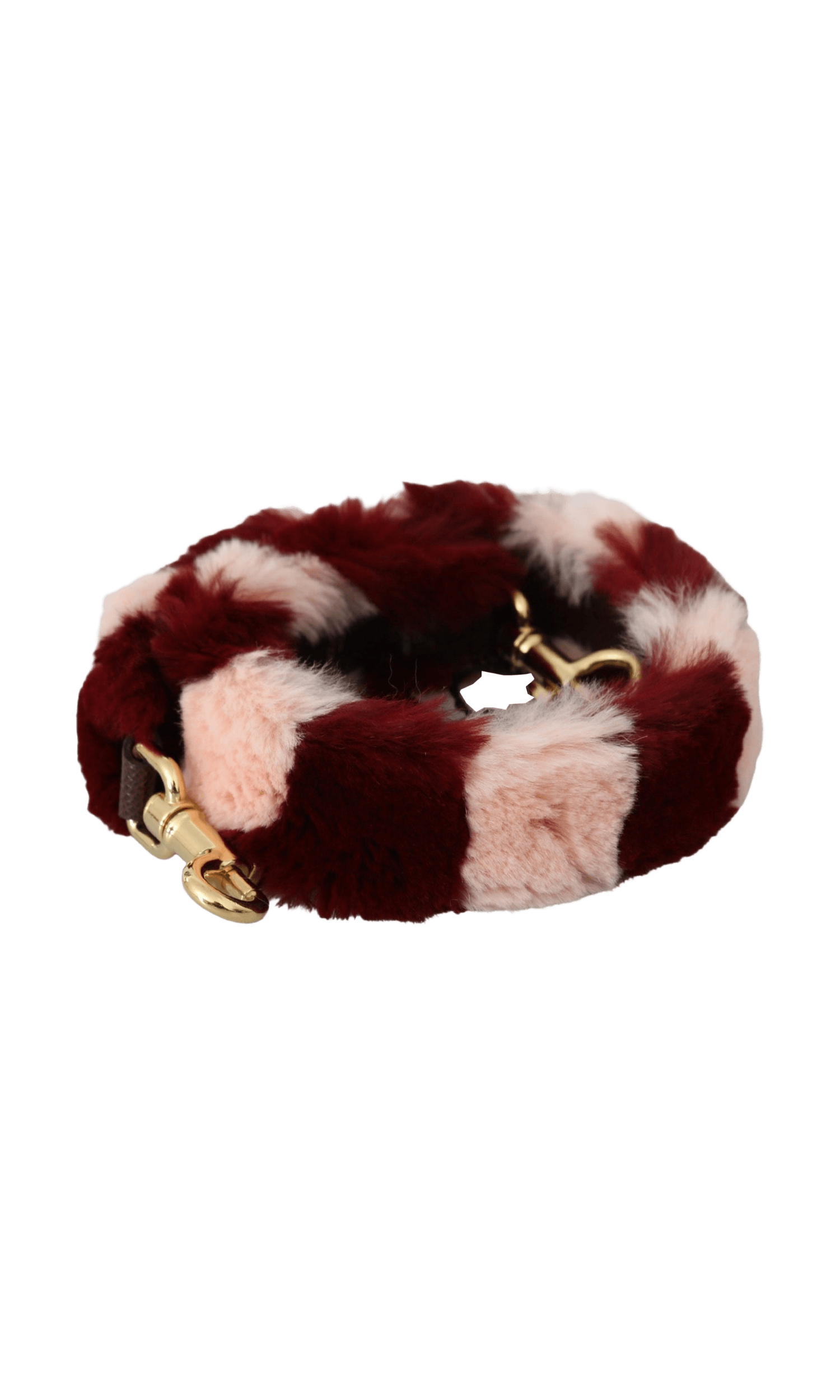 Dolce & Gabbana Bordeaux Fur Shoulder Strap Luxury Pink Accessory Glam Steals