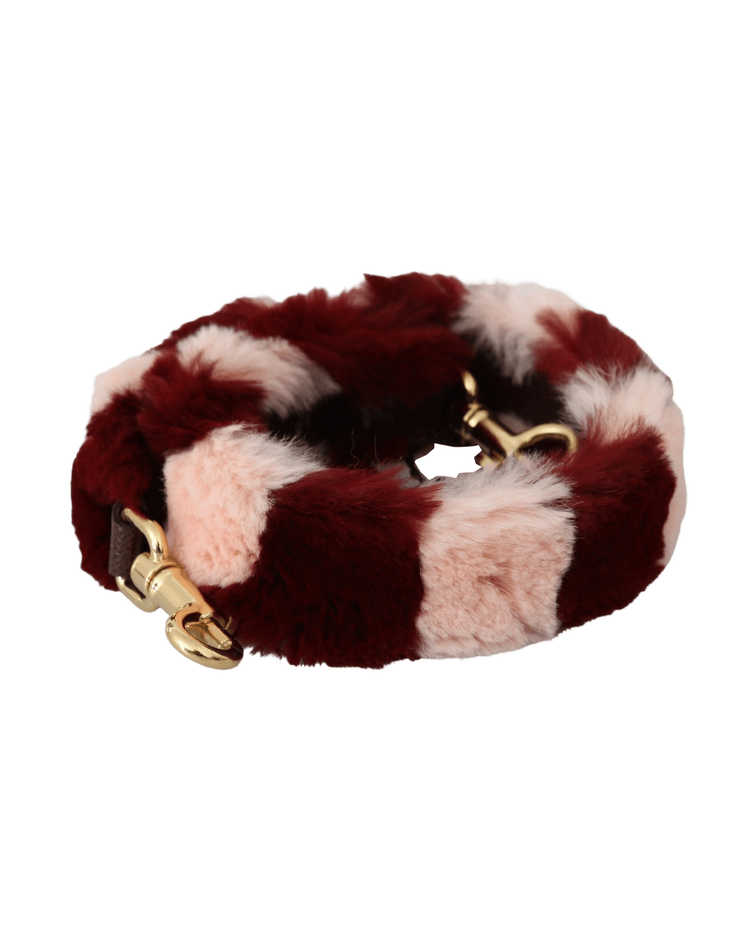 Dolce & Gabbana Bordeaux Fur Shoulder Strap Luxury Pink Accessory Glam Steals