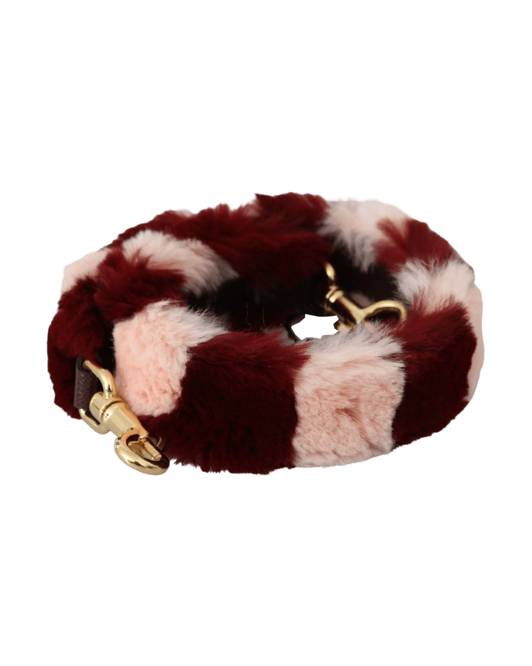Dolce & Gabbana Bordeaux Fur Shoulder Strap Luxury Pink Accessory Glam Steals