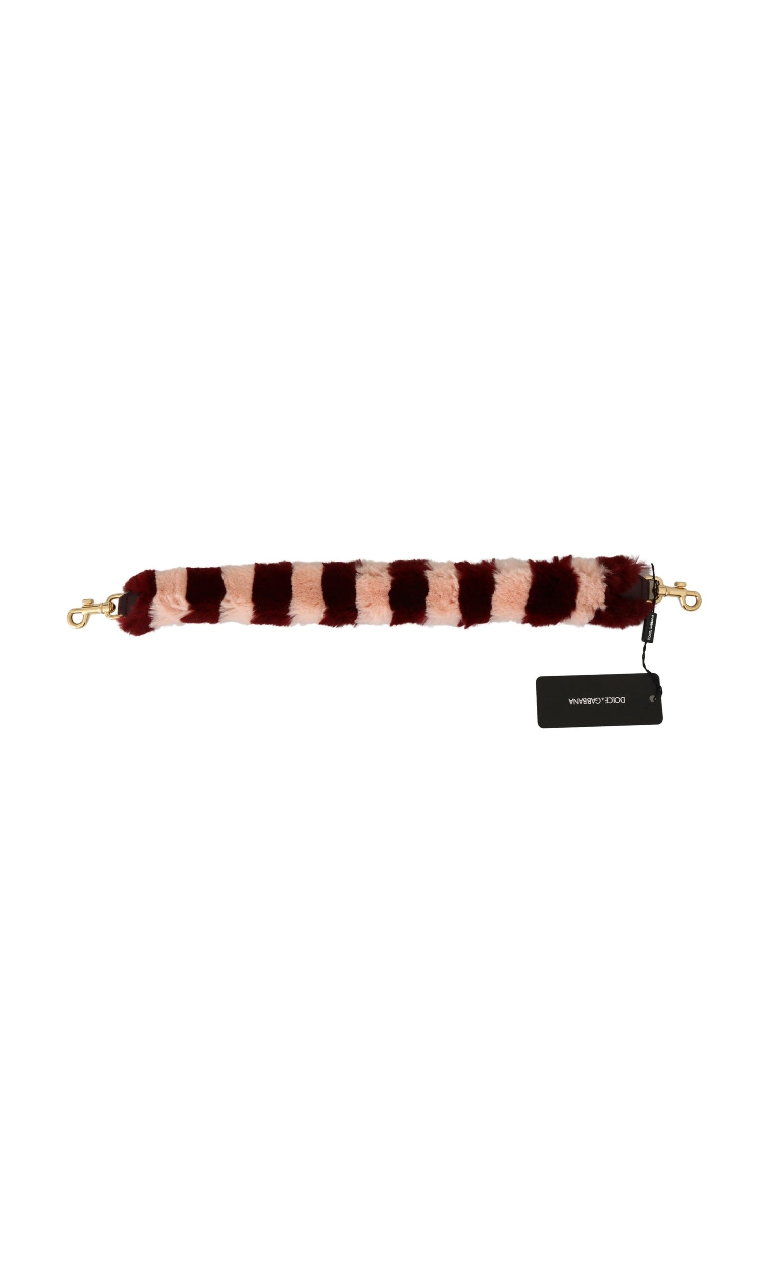 Dolce & Gabbana Bordeaux Fur Shoulder Strap Luxury Pink Accessory Glam Steals