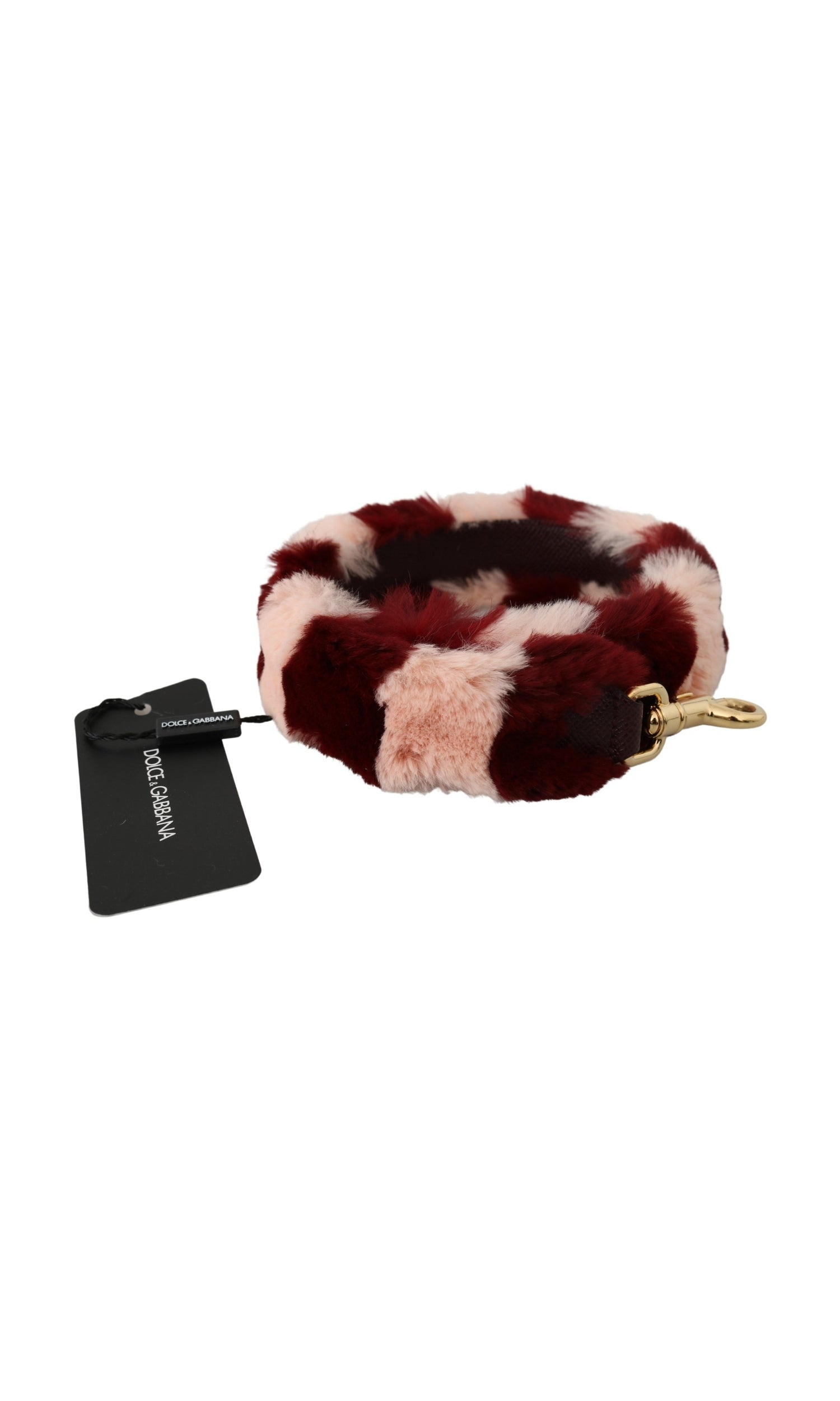 Dolce & Gabbana Bordeaux Fur Shoulder Strap Luxury Pink Accessory Glam Steals
