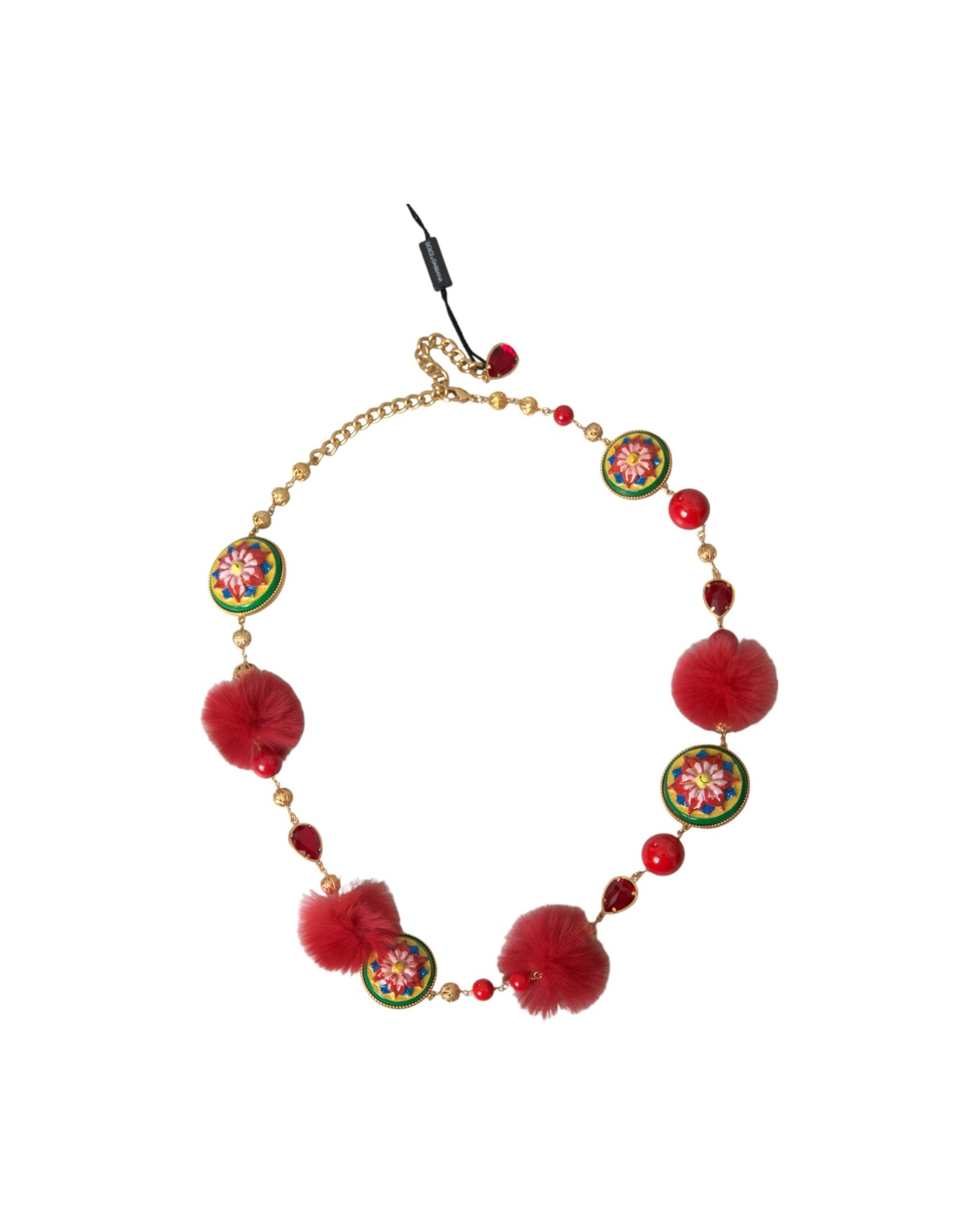 Dolce & Gabbana Brass Fur Crystal Waist Torero Waist Gold Red Belt Glam Steals