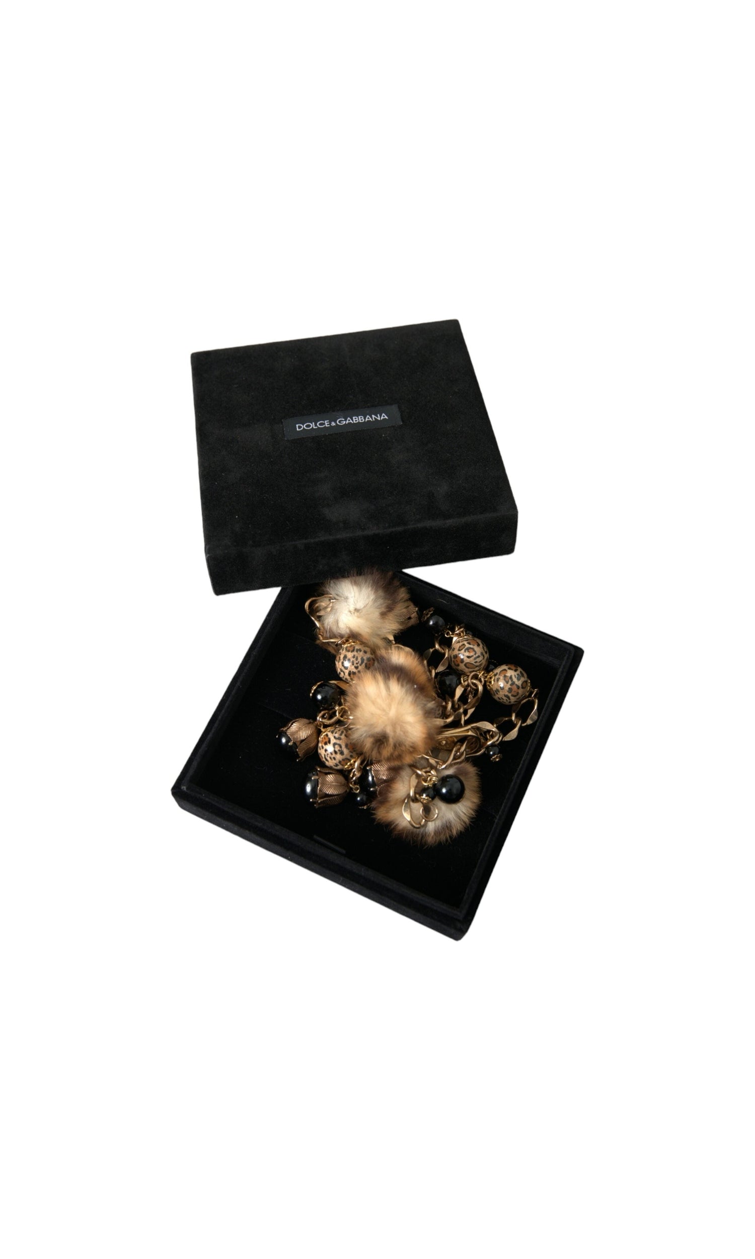 Dolce & Gabbana Brass Leopard Fur Pearl Collier Chain Gold Belt Glam Steals