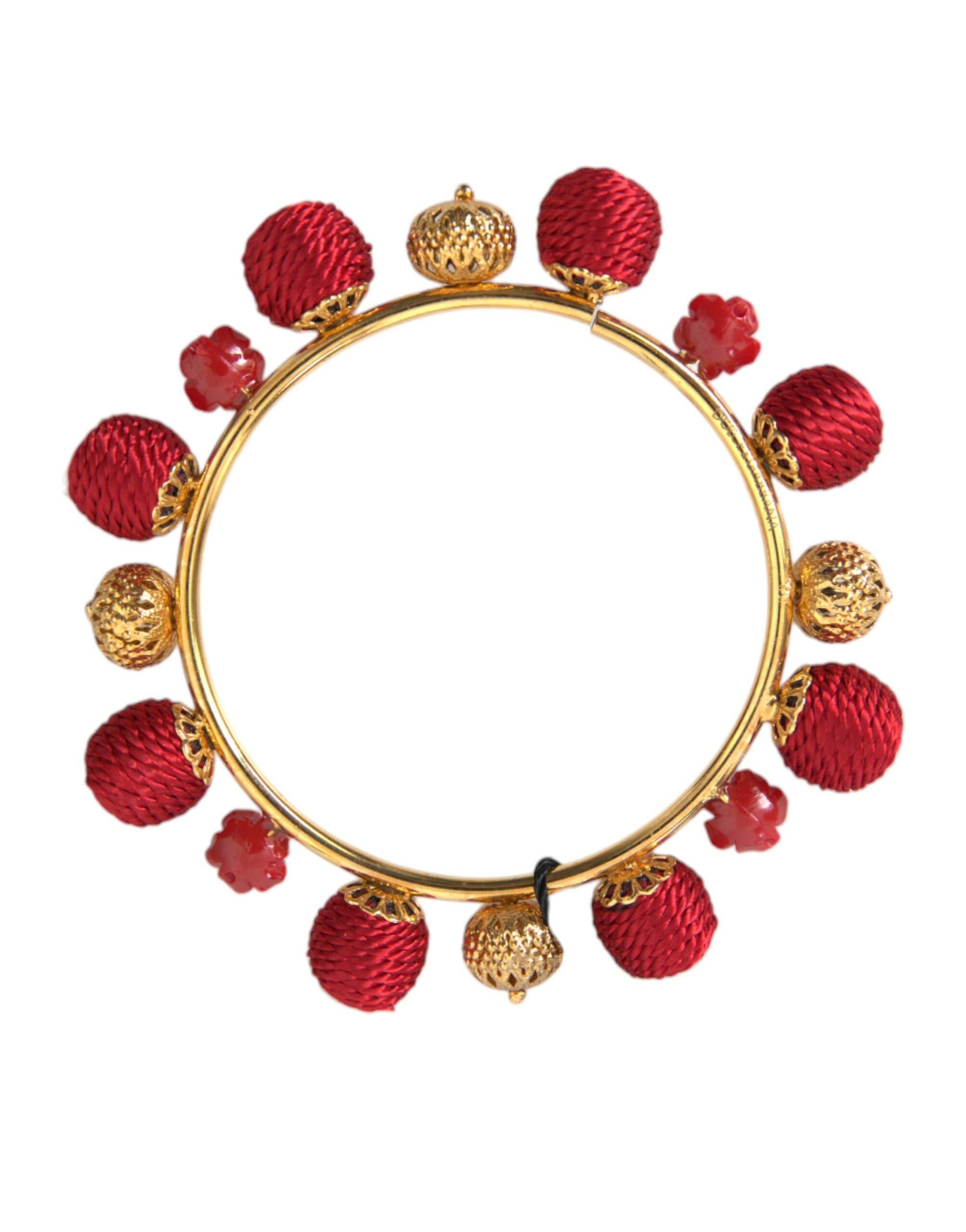 Dolce & Gabbana Brass Runway Sicilia Natale Roses Gold Red Bracelet Glam Steals