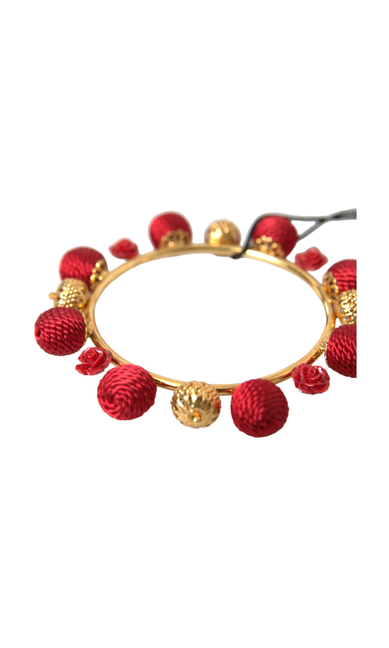 Dolce & Gabbana Brass Runway Sicilia Natale Roses Gold Red Bracelet Glam Steals