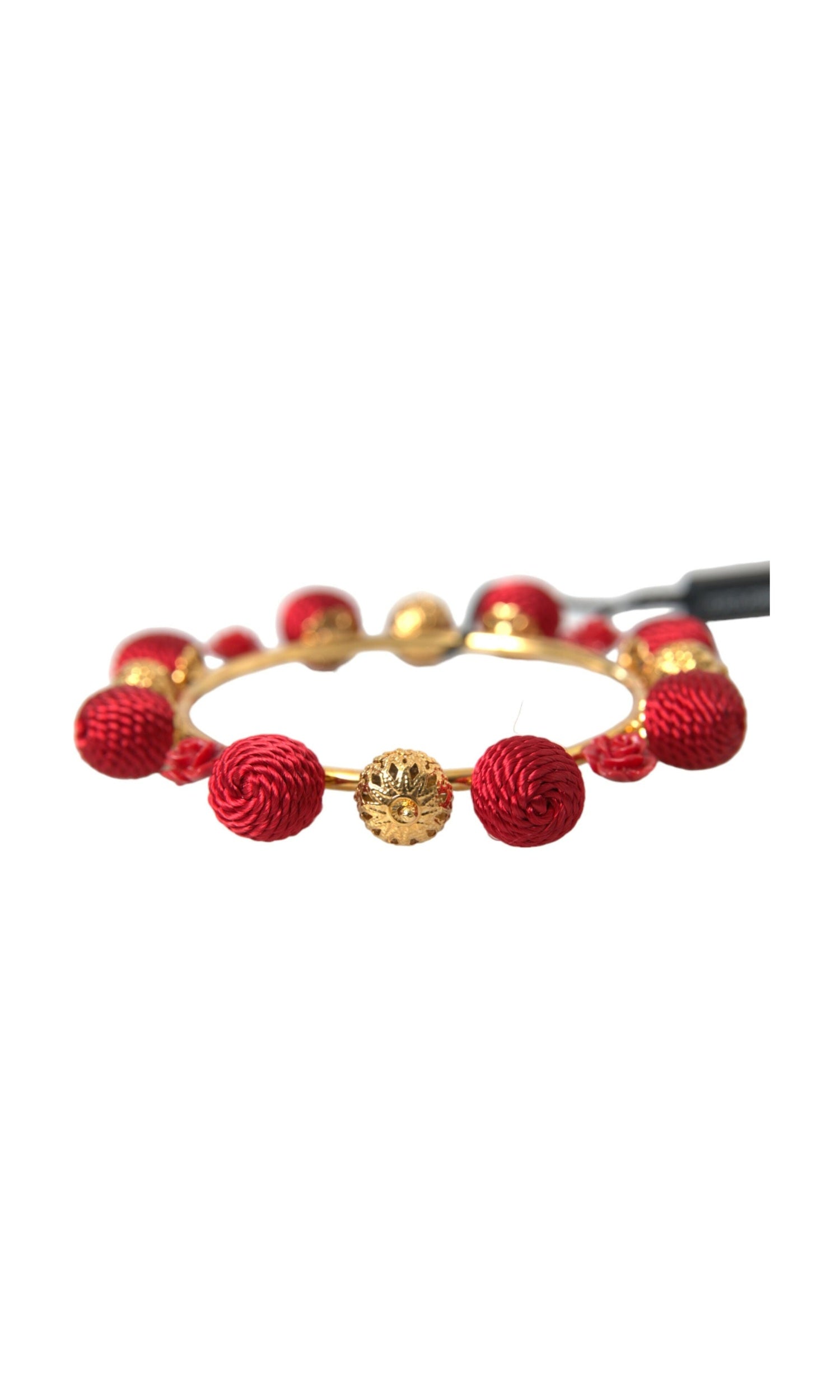 Dolce & Gabbana Brass Runway Sicilia Natale Roses Gold Red Bracelet Glam Steals