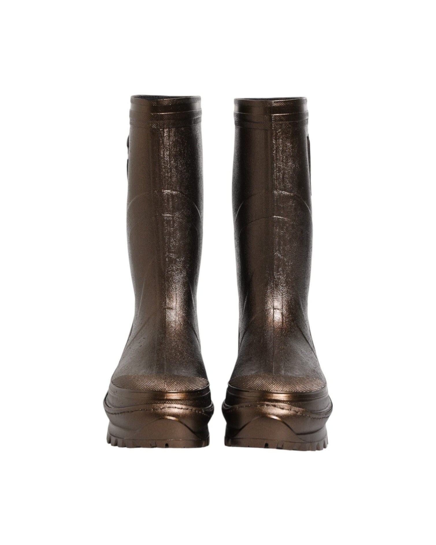 Dolce & Gabbana Bronze Metallic Pull On Rain Boots Shoes Boots