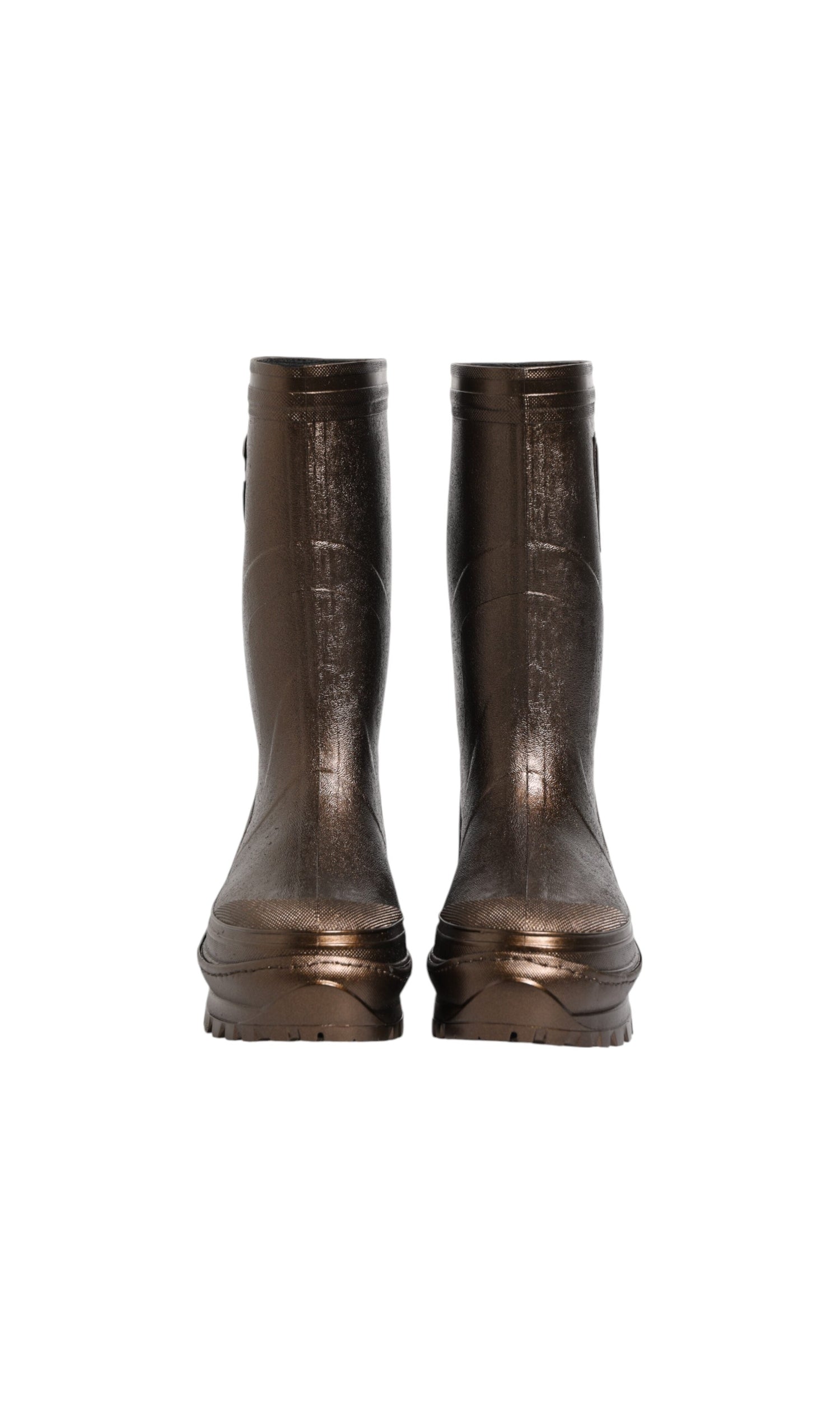 Dolce & Gabbana Bronze Metallic Pull On Rain Boots Shoes Glam Steals