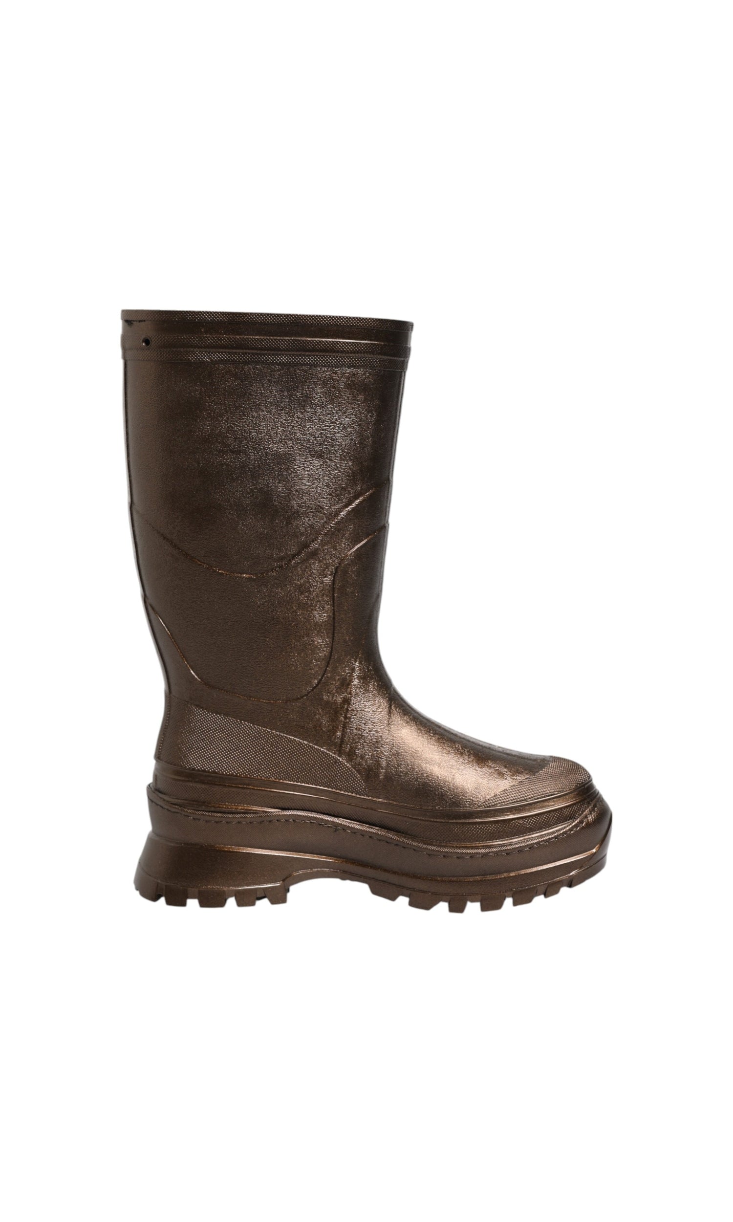Dolce & Gabbana Bronze Metallic Pull On Rain Boots Shoes Glam Steals