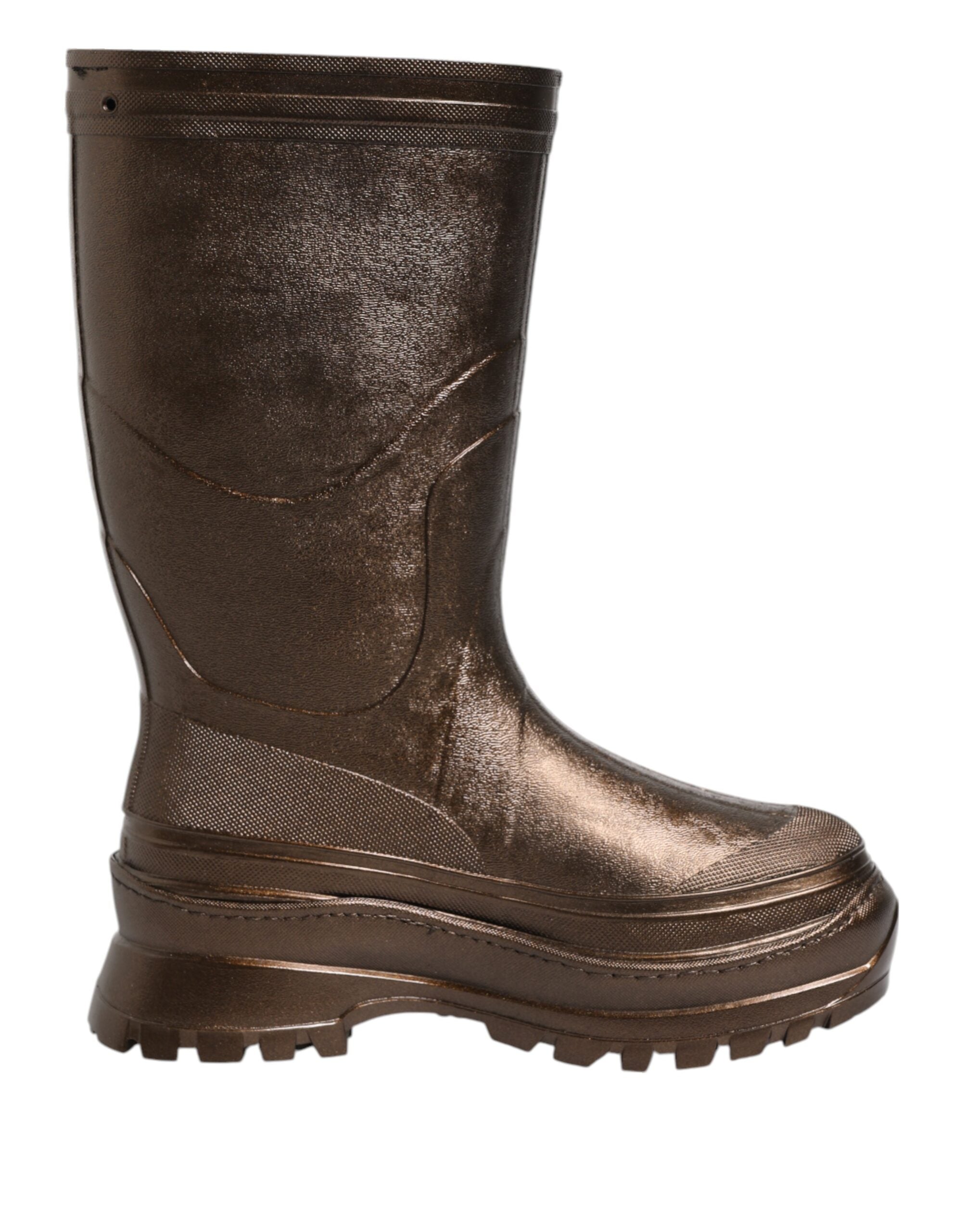 Dolce & Gabbana Bronze Metallic Pull On Rain Boots Shoes Glam Steals