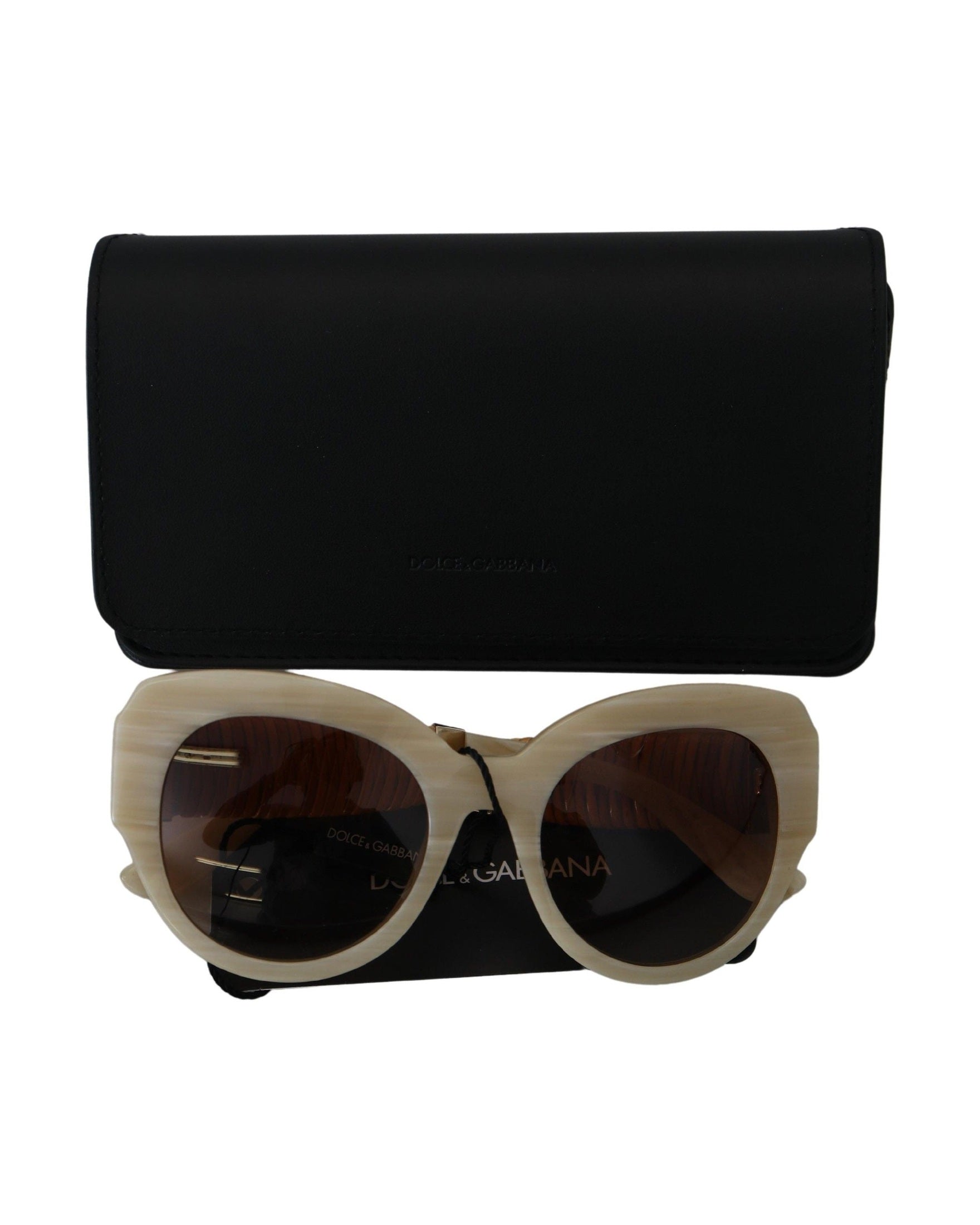 Dolce & Gabbana Brown Acetate Full Rim Lense Sunglasses Glam Steals