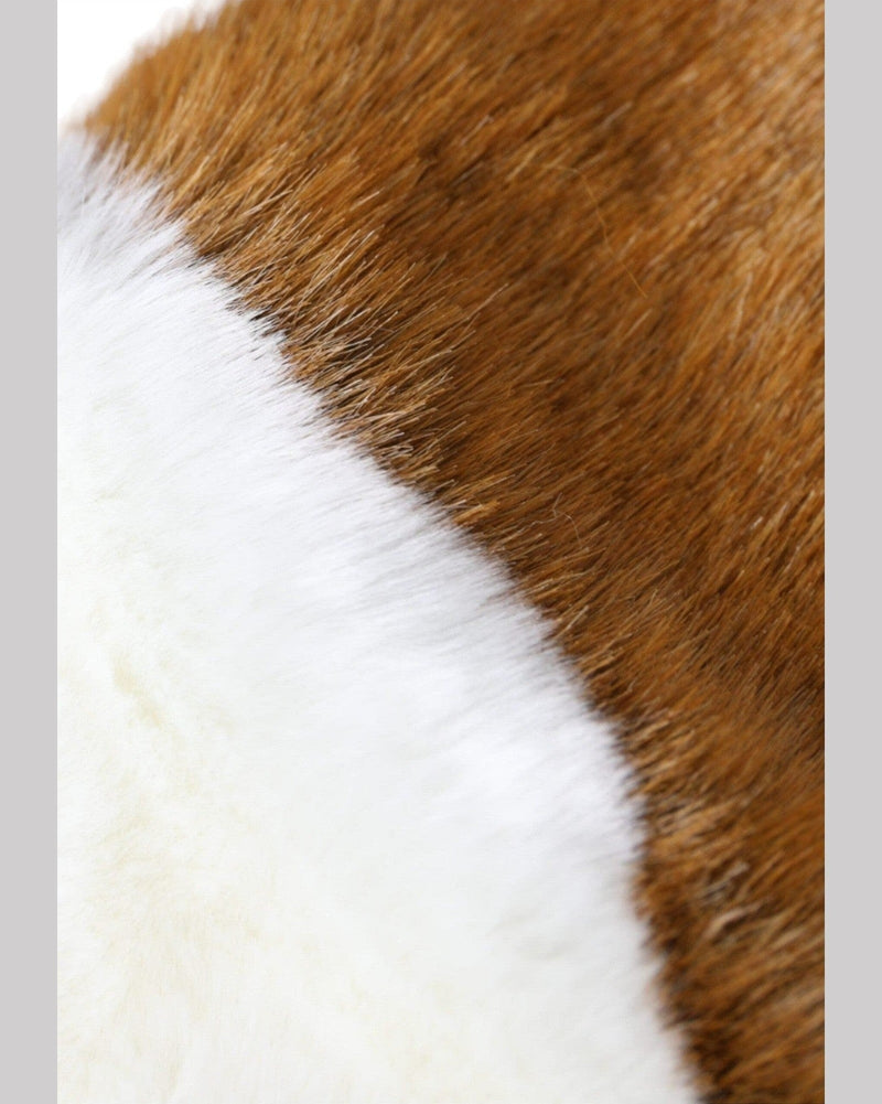 Dolce & Gabbana Acrylic Knitted Fur Mitten Brown White Gloves Glam Steals