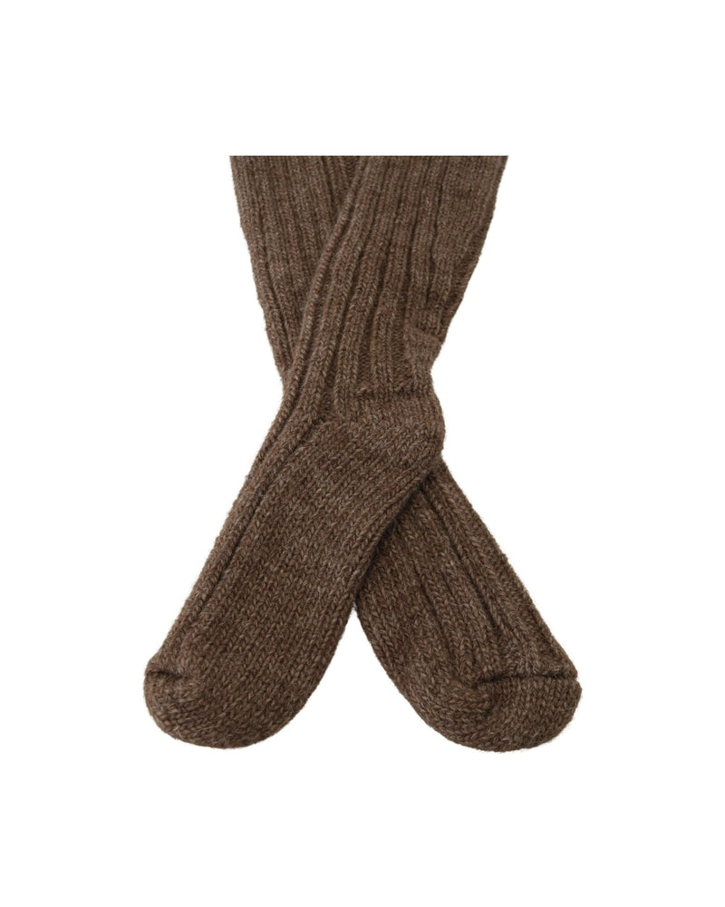 Dolce & Gabbana Chic Wool Blend Over-Calf Brown Socks Glam Steals