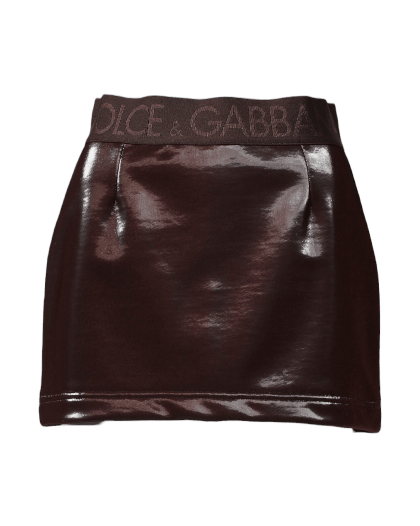 Dolce & Gabbana Brown Cotton Dark Fitted High Waist Mini Skirt Glam Steals