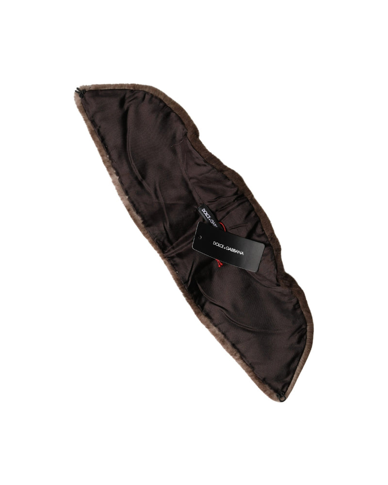 Dolce & Gabbana Brown Fur Shoulder Collar Neck Wrap Scarf Glam Steals