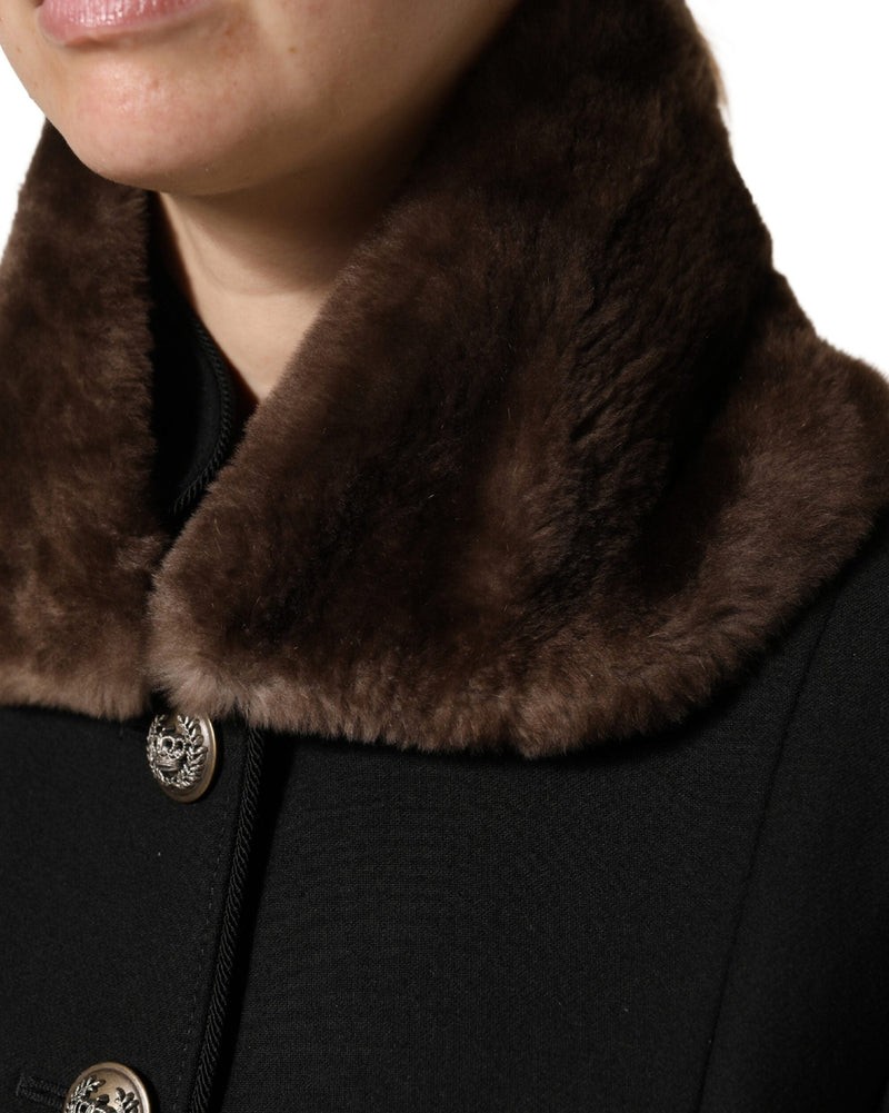 Dolce & Gabbana Brown Fur Shoulder Collar Neck Wrap Scarf Glam Steals