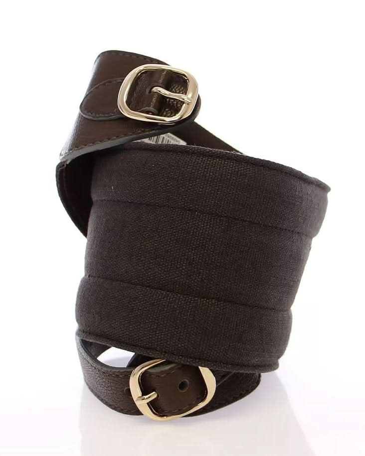 Dolce & Gabbana Brown Leather Dandg Linnen Logo Belt Belts