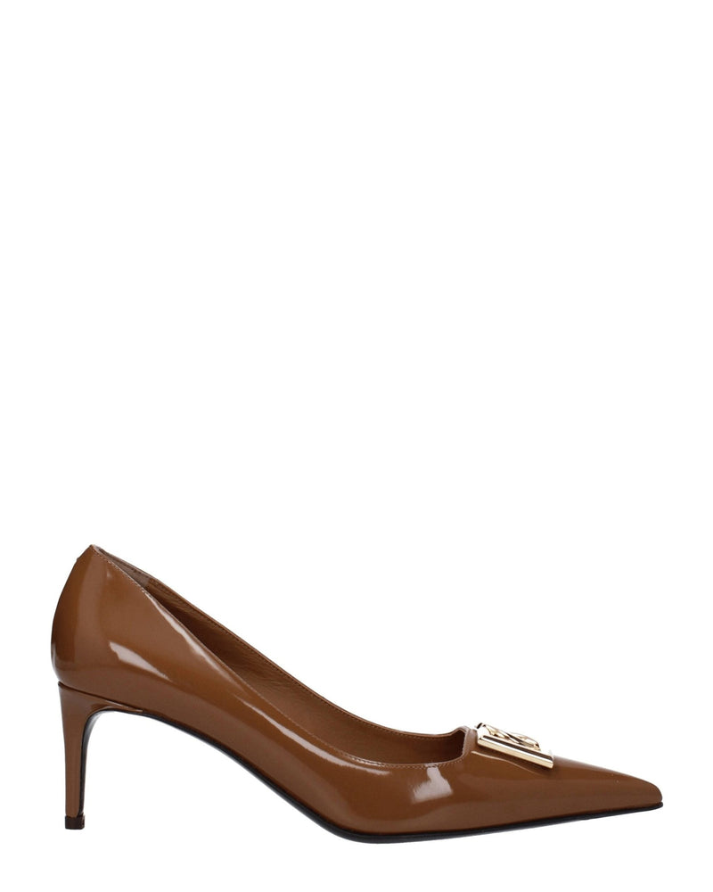 Dolce & Gabbana Brown Leather High Heel Pumps Heels