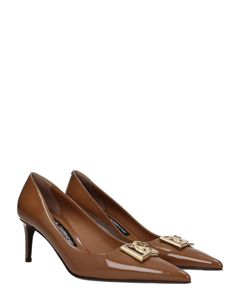 Dolce & Gabbana Brown Leather High Heel Pumps Heels