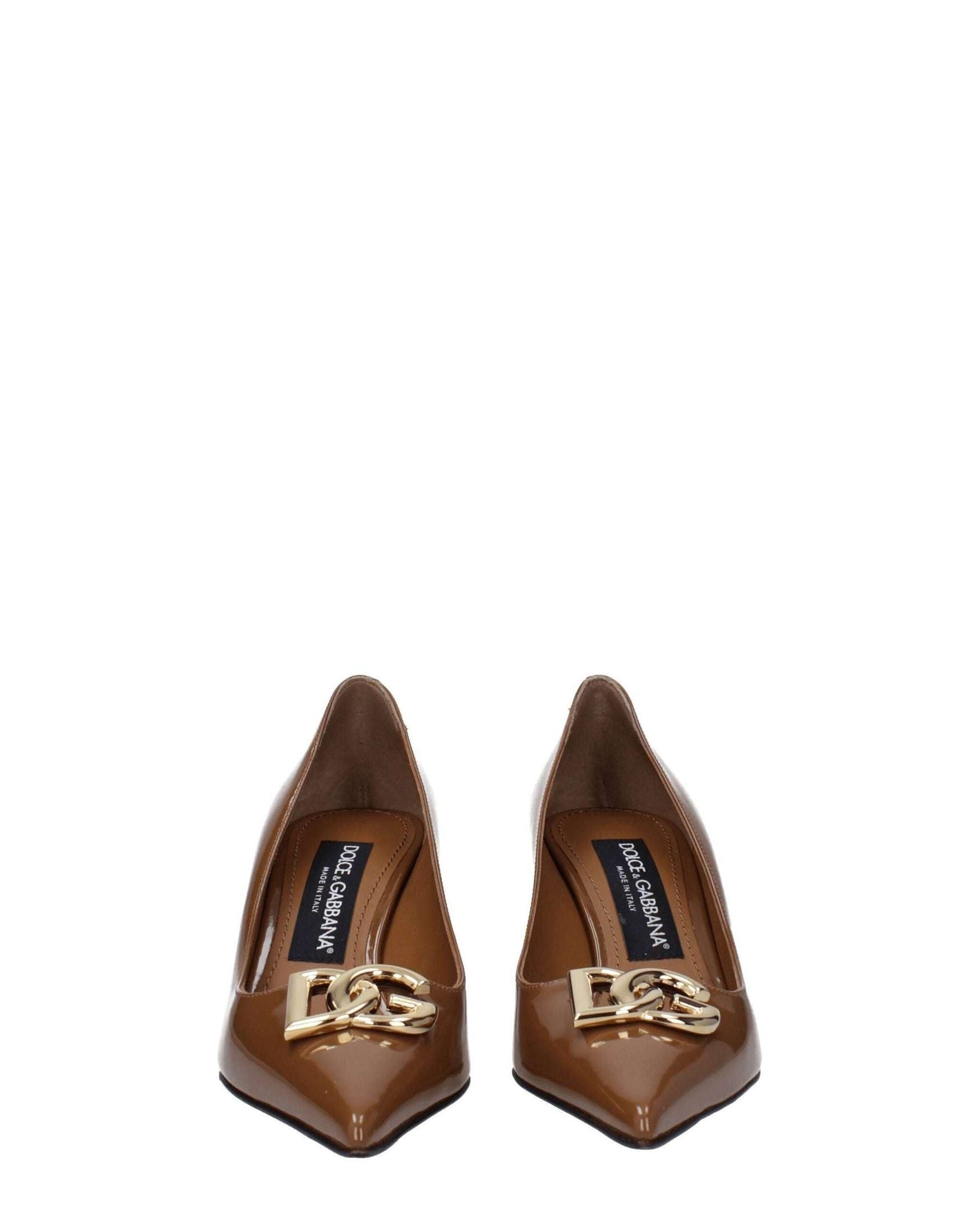 Dolce & Gabbana Brown Leather High Heel Pumps Heels