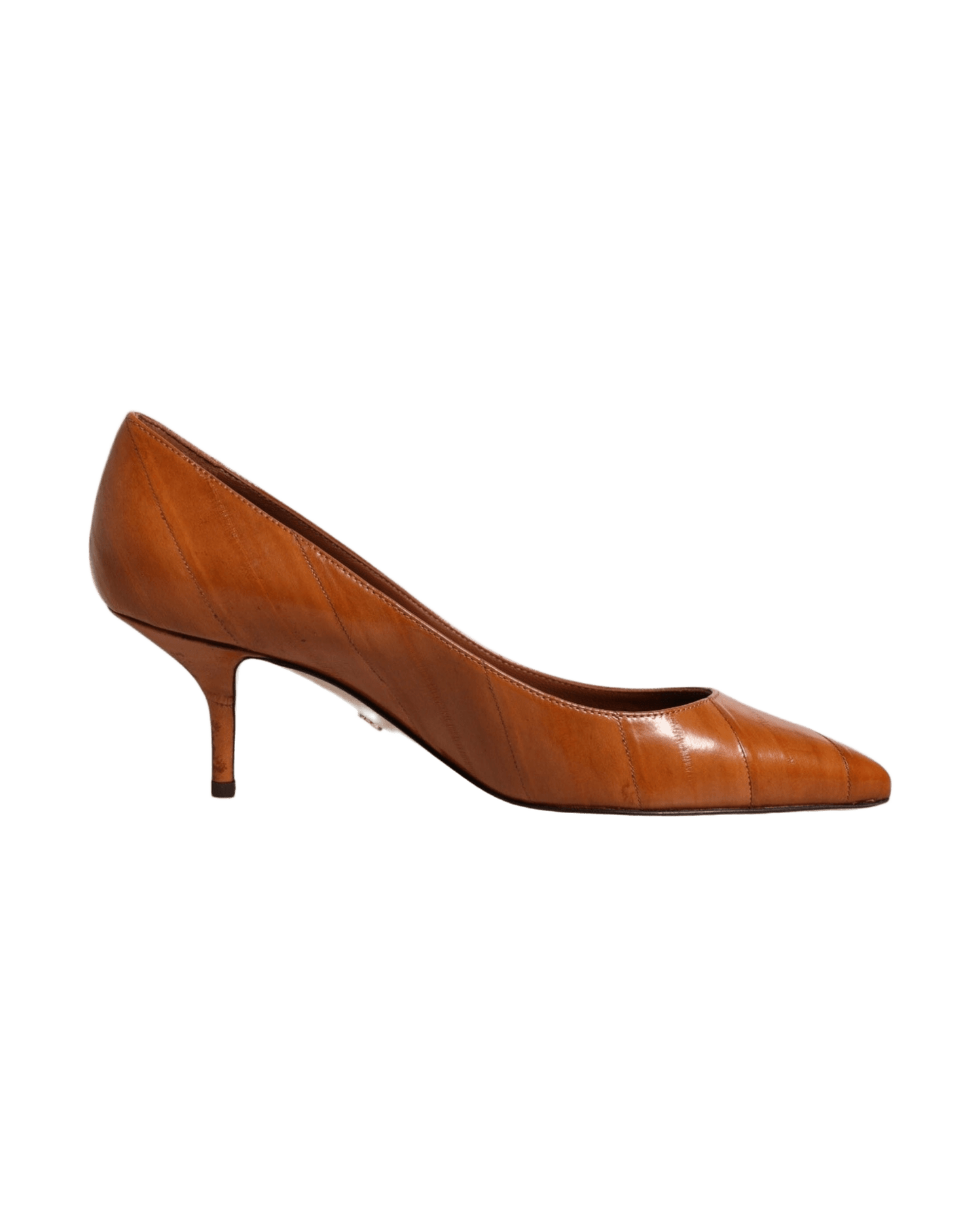 Dolce & Gabbana Brown Leather Kitten Heels Pumps Shoes Glam Steals