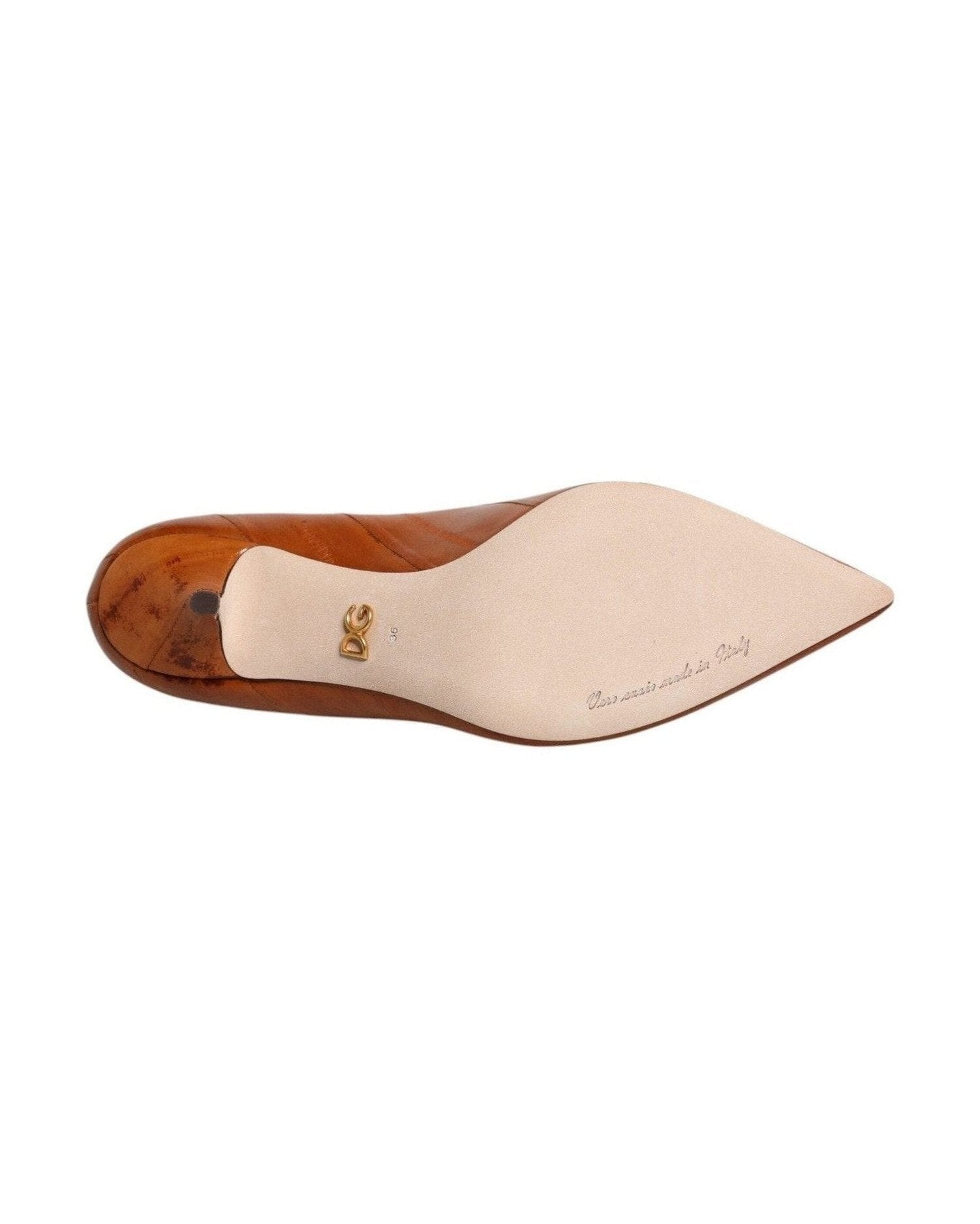 Dolce & Gabbana Brown Leather Kitten Heels Pumps Shoes Glam Steals