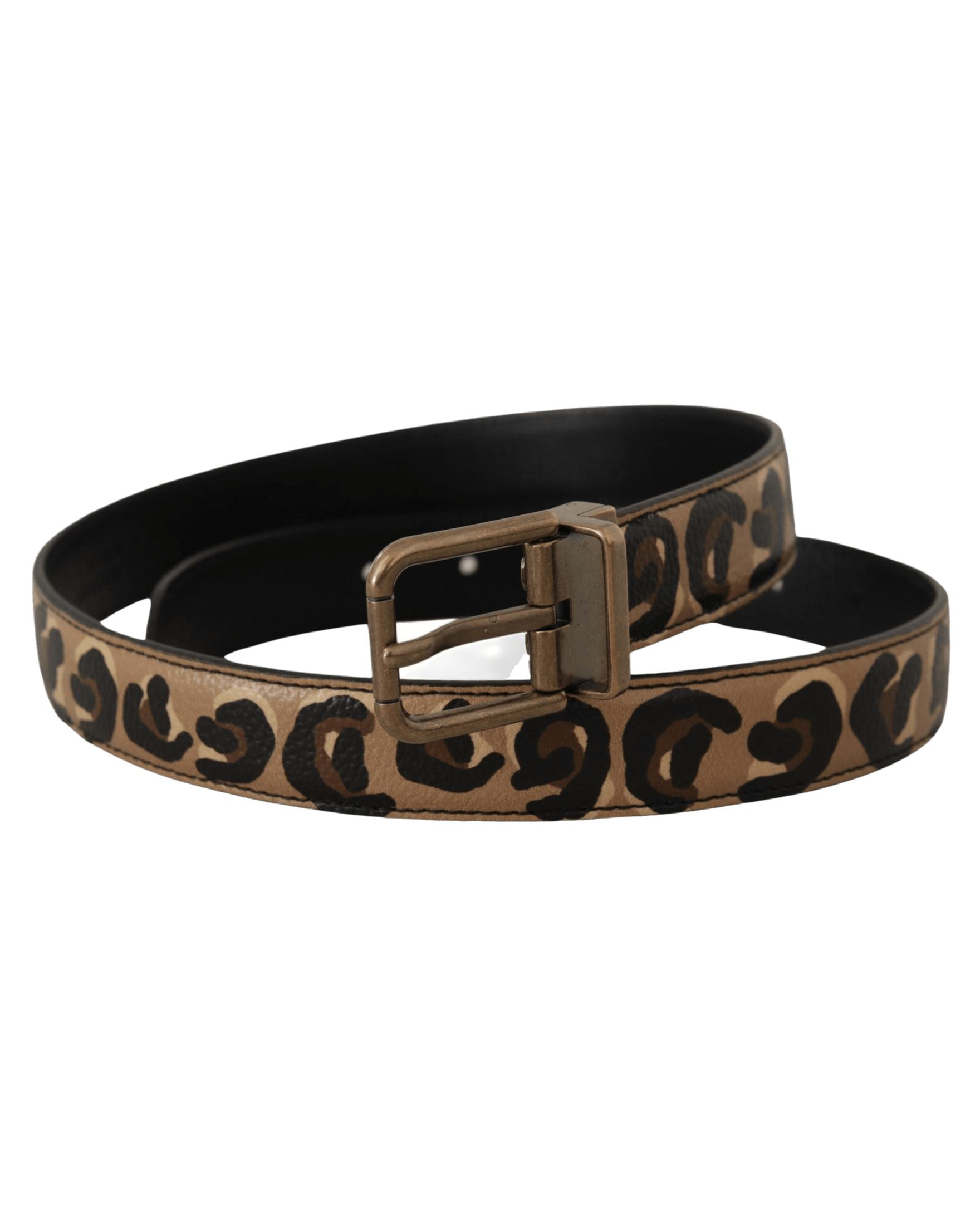 Dolce & Brown Gabbana Leather Leopard Print Metal Buckle Belt Glam Steals