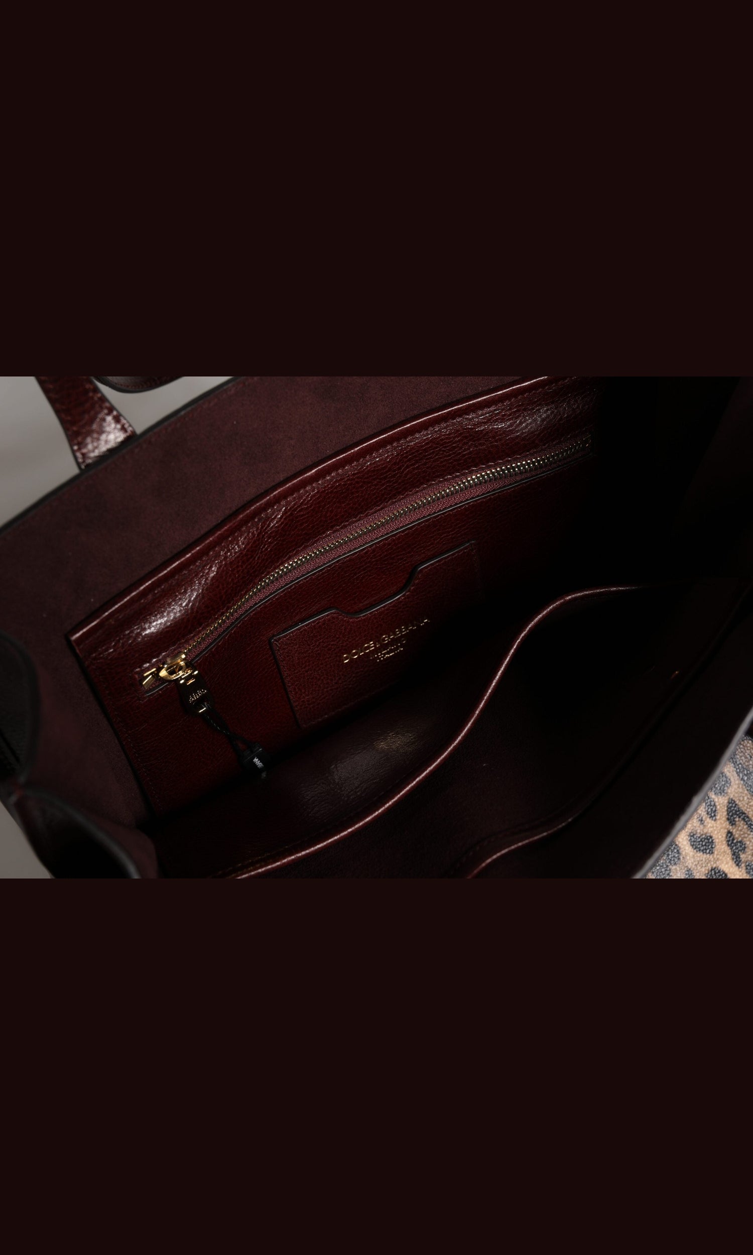 Dolce & Gabbana Brown Leather Leopard Shoulder Strap Tote Bag Glam Steals