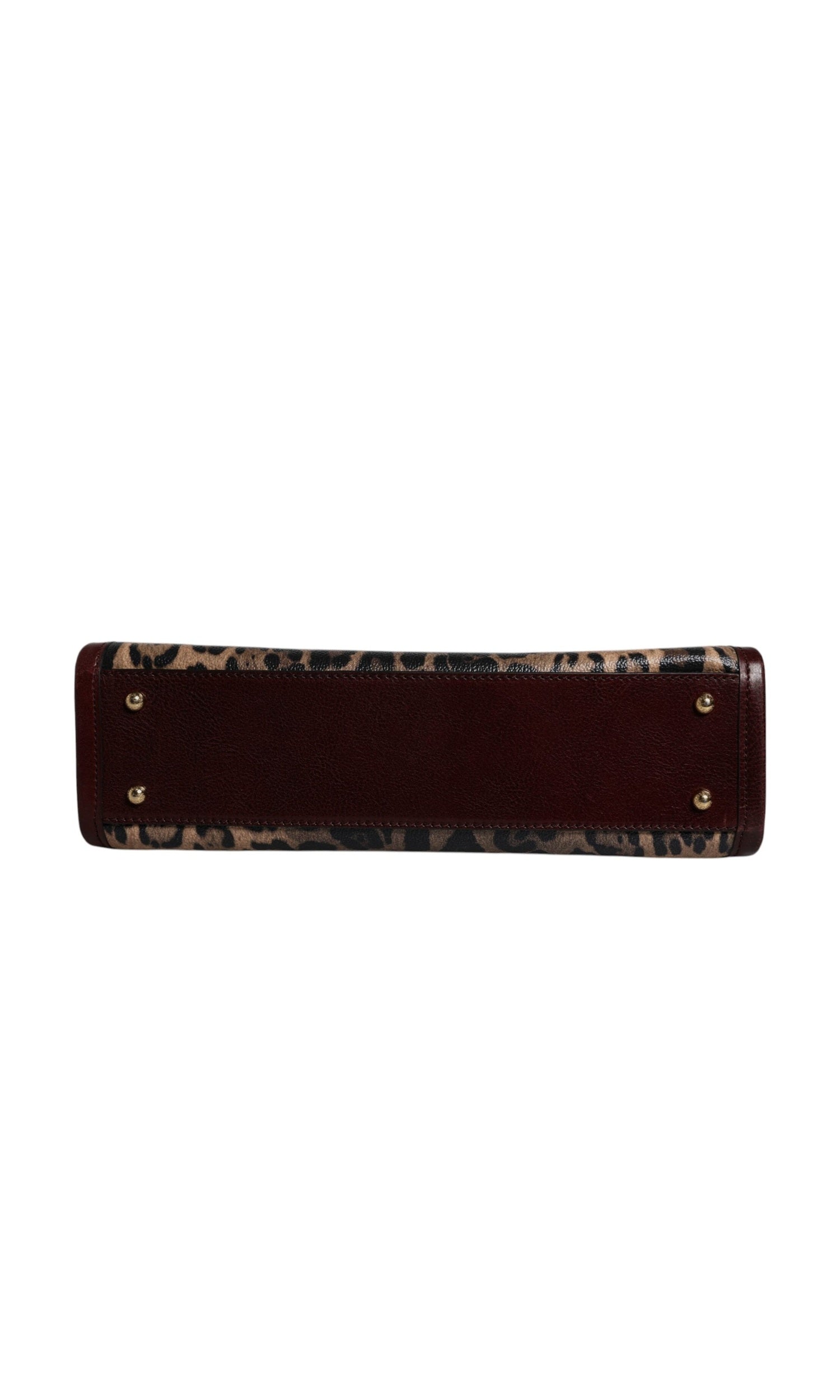 Dolce & Gabbana Brown Leather Leopard Shoulder Strap Tote Bag Glam Steals