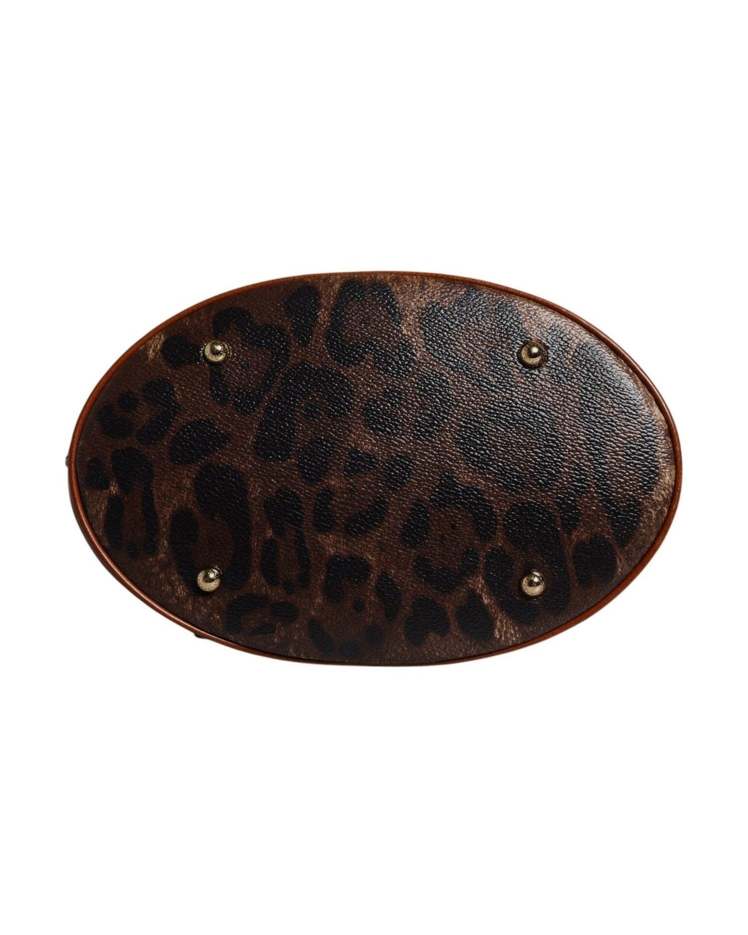 Dolce & Gabbana Brown Leather Leopard Shoulder Strap Tote Bag Glam Steals