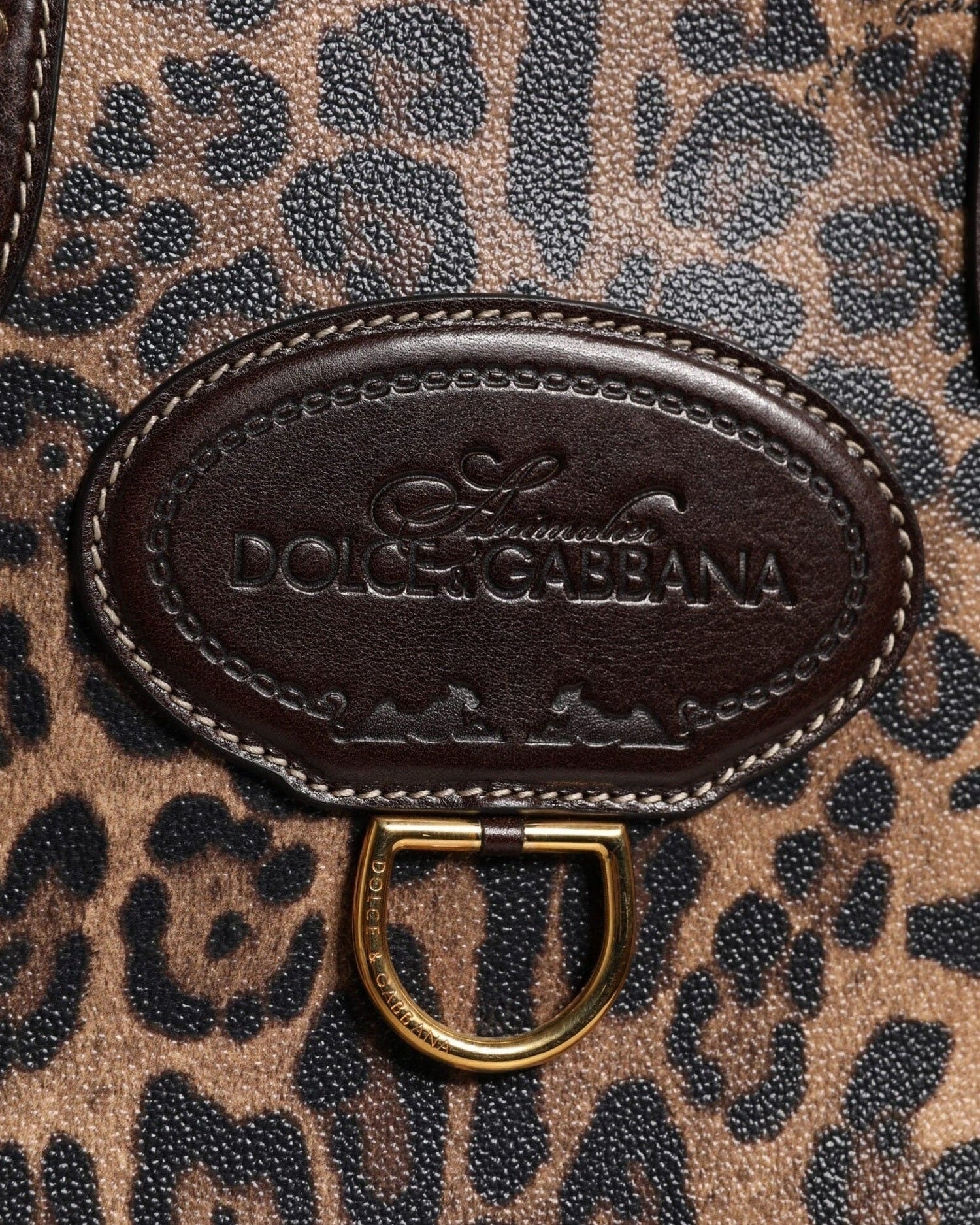 Dolce & Gabbana Brown Leather Leopard Shoulder Strap Tote Bag Glam Steals