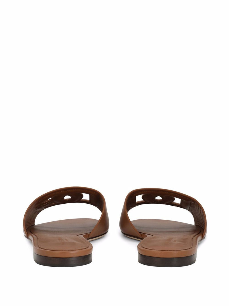 Dolce & Gabbana Brown Leather Sandals Glam Steals