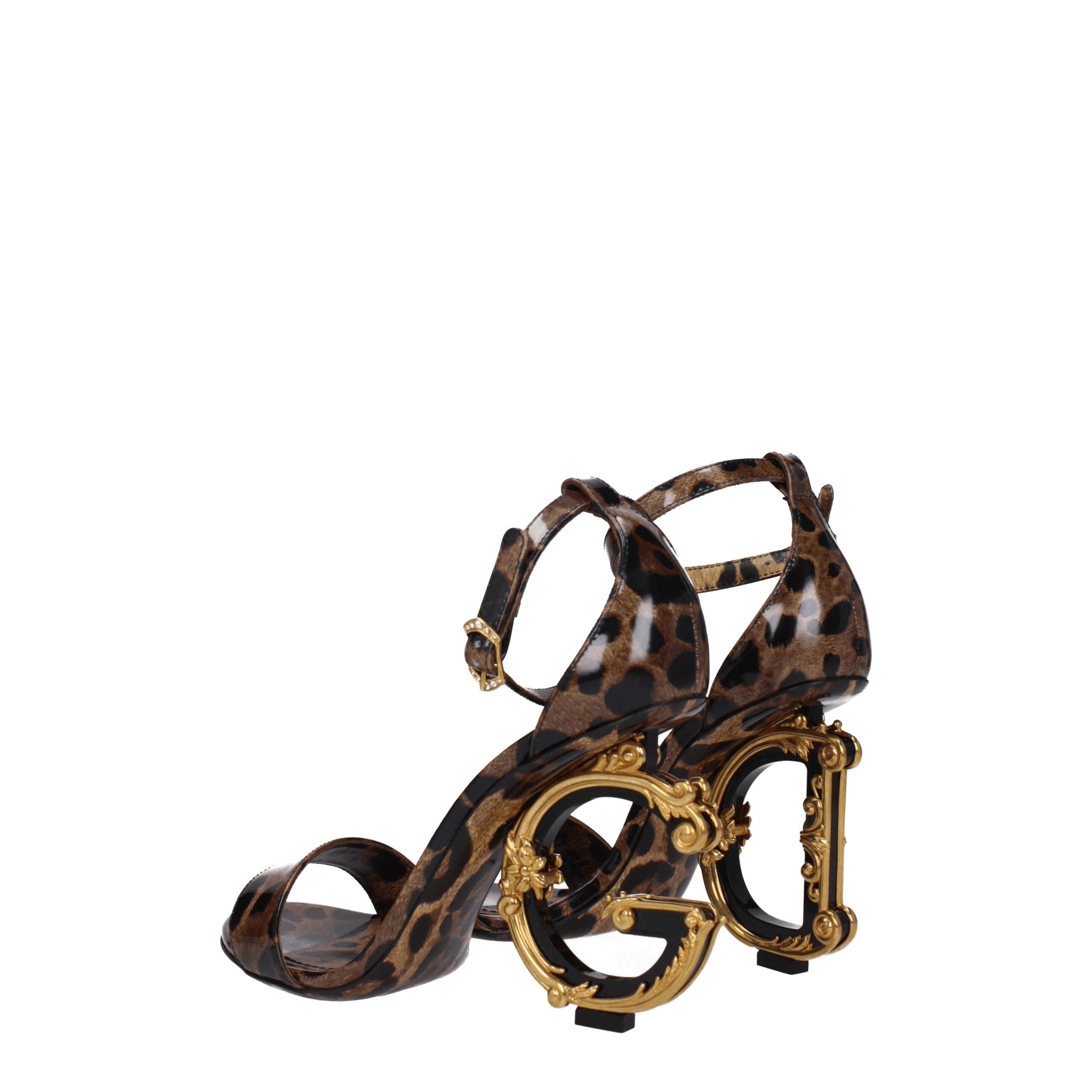 Dolce & Gabbana Brown Leather Sandals Glam Steals