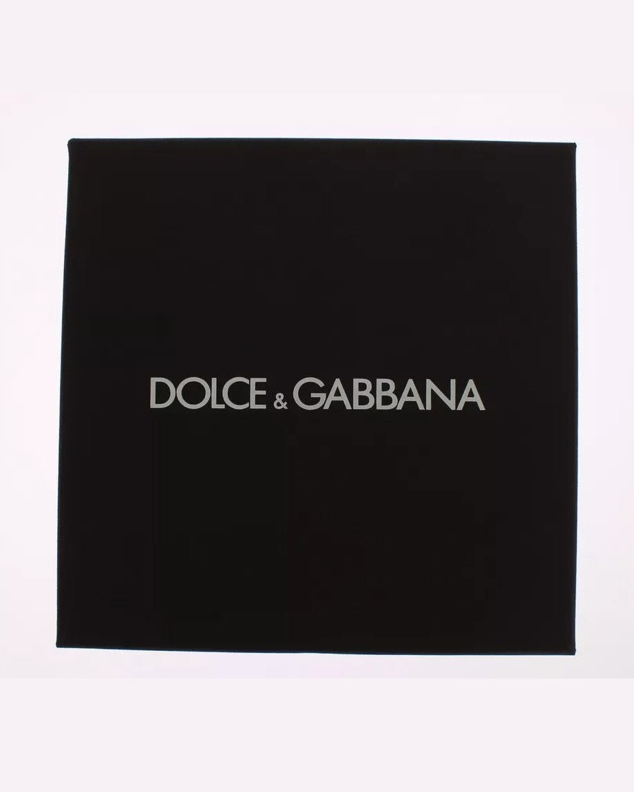 Dolce & Gabbana Brown Leather Silver Raffia Clasp Finder Chain Keyring Glam Steals