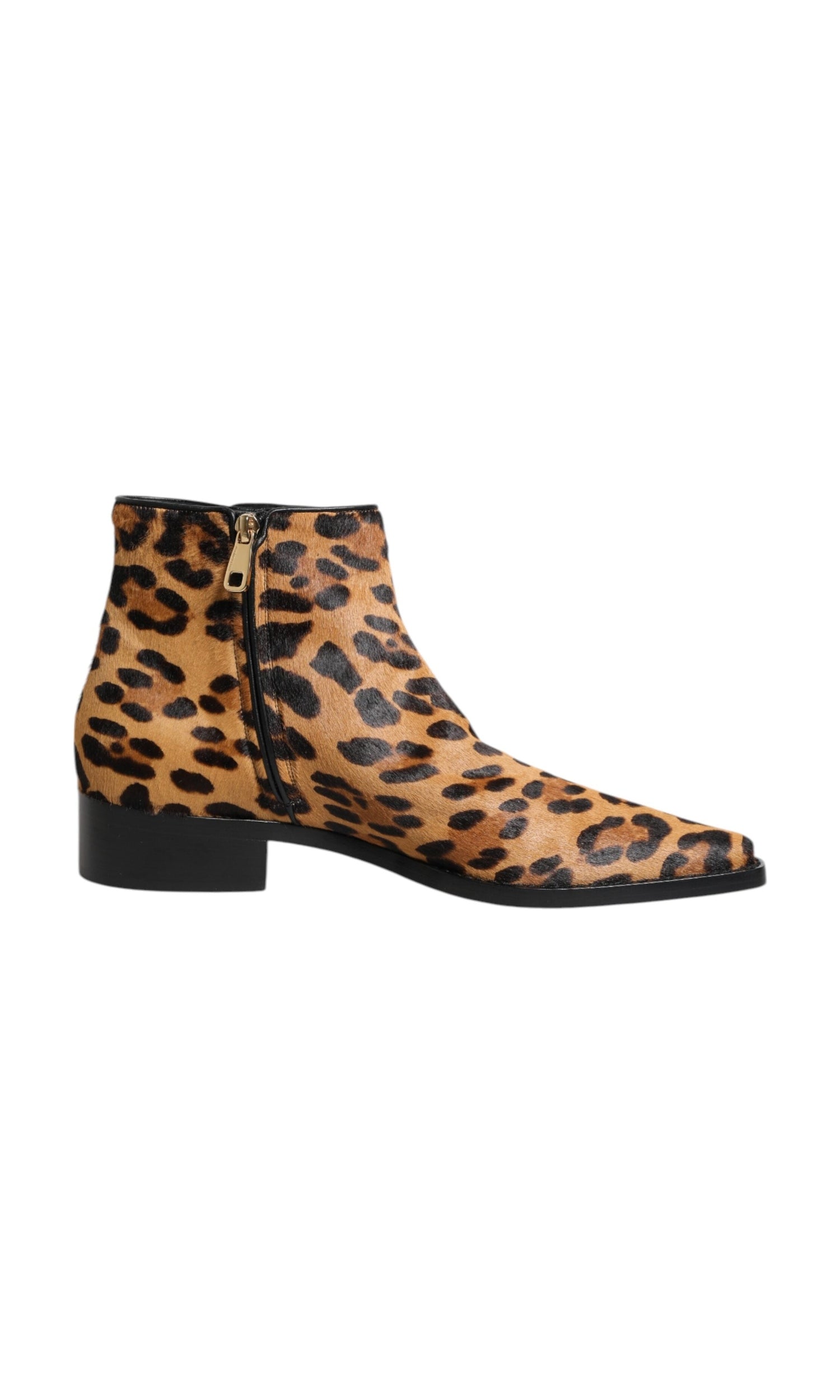 Dolce & Gabbana Brown Leopard Calf Fur Ankle Boots Shoes Glam Steals