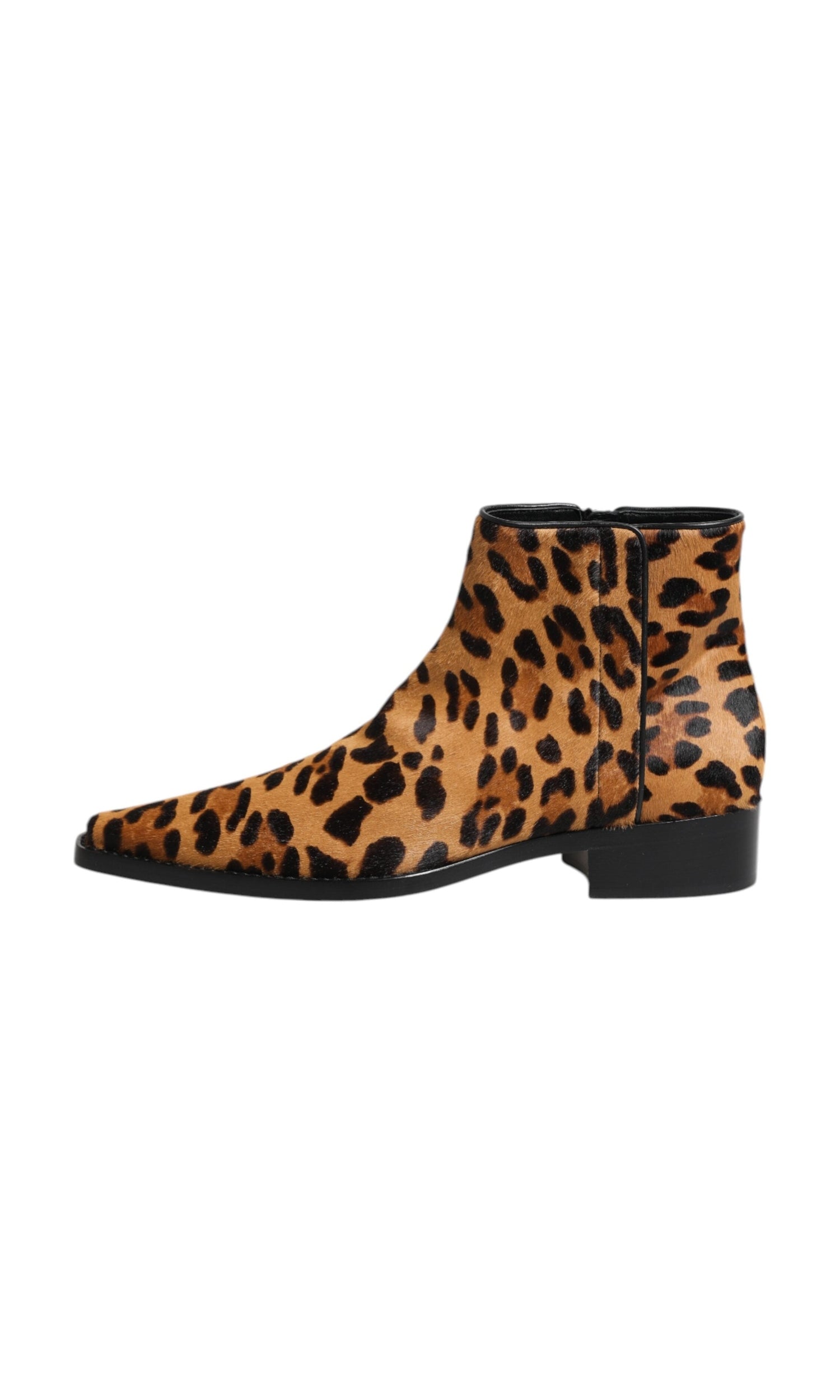 Dolce & Gabbana Brown Leopard Calf Fur Ankle Boots Shoes Glam Steals