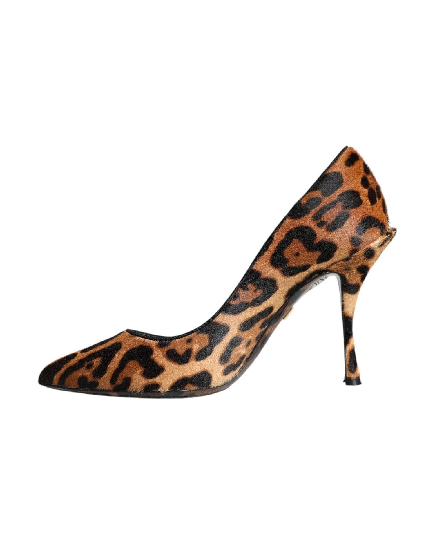 Dolce & Gabbana Brown Leopard Calf Hair Heels Pumps Shoes Heels