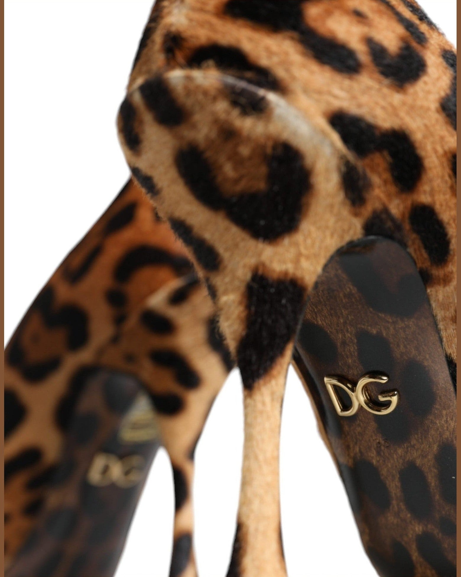 Dolce & Gabbana Brown Leopard Calf Hair Heels Pumps Shoes Heels