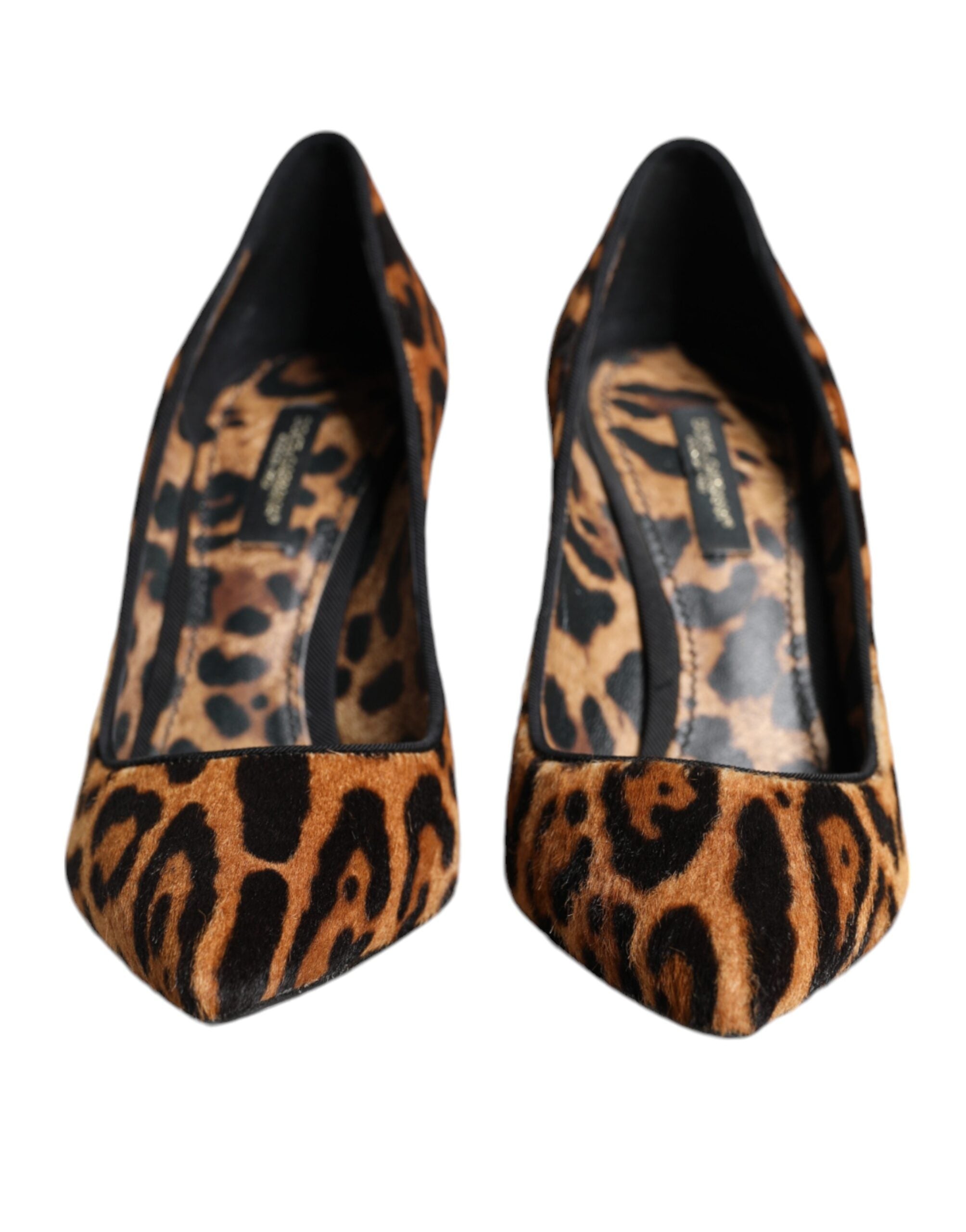 Dolce & Gabbana Brown Leopard Calf Hair Heels Pumps Shoes Glam Steals