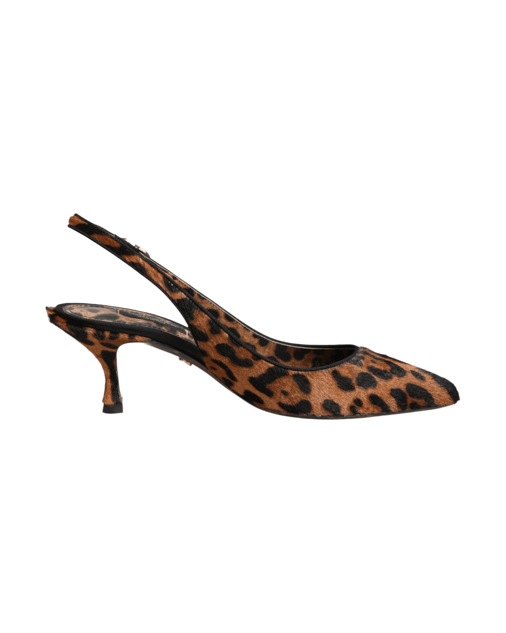 Dolce & Gabbana Brown Leopard Calfskin Fur Slingbacks Shoes Glam Steals