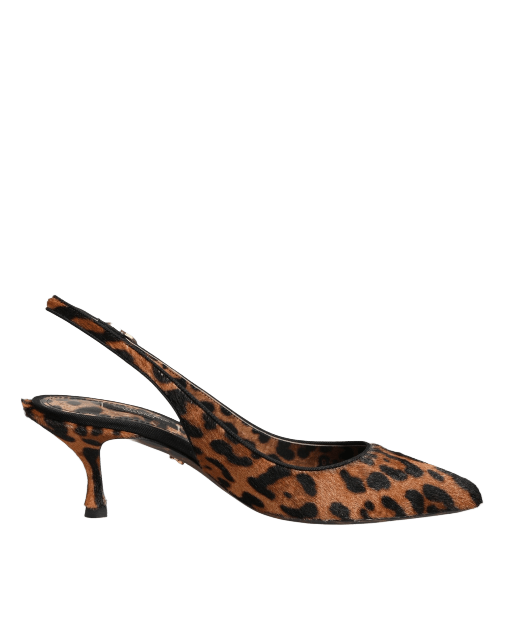 Dolce & Gabbana Brown Leopard Calfskin Fur Slingbacks Shoes Glam Steals