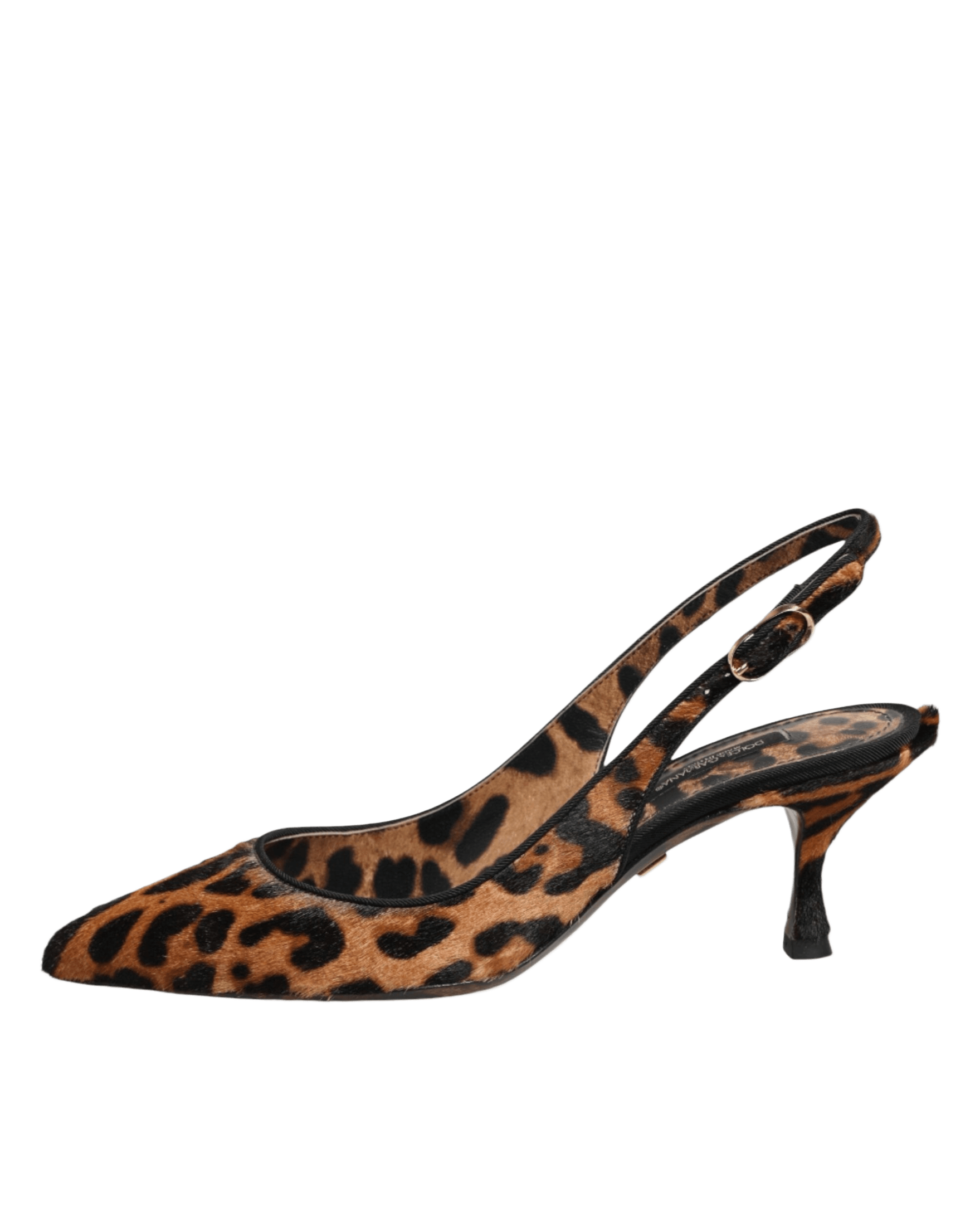 Dolce & Gabbana Brown Leopard Calfskin Fur Slingbacks Shoes Glam Steals