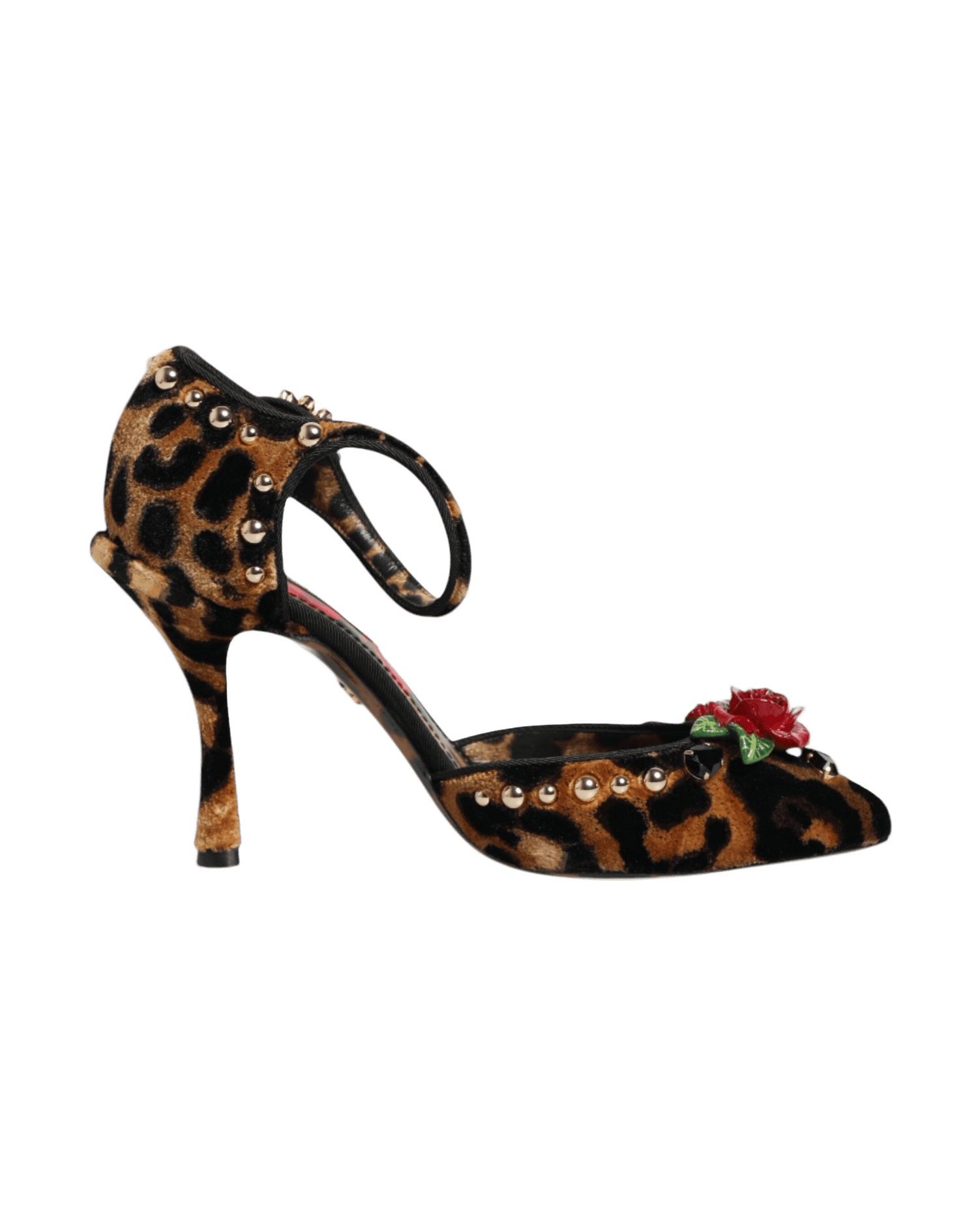 Dolce & Gabbana Brown Leopard Crystal Roses Pumps Shoes Glam Steals