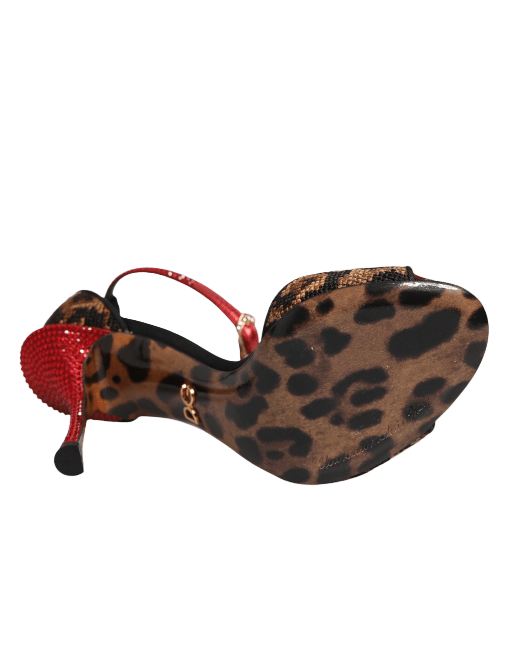 Dolce & Gabbana Brown Leopard Crystal Roses Sandals Shoes Glam Steals