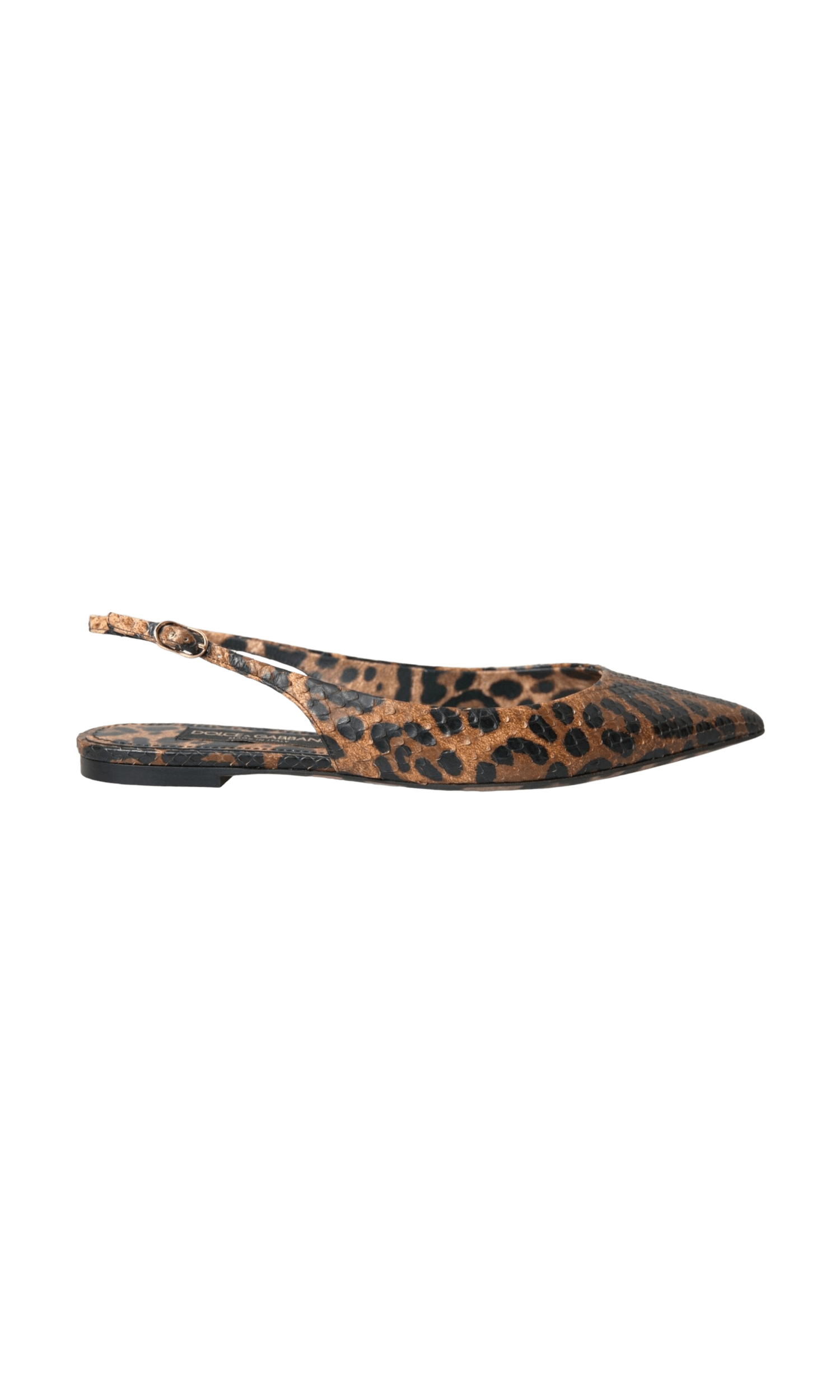 Dolce & Gabbana Brown Leopard Exotic Skin Slingback Shoes Glam Steals