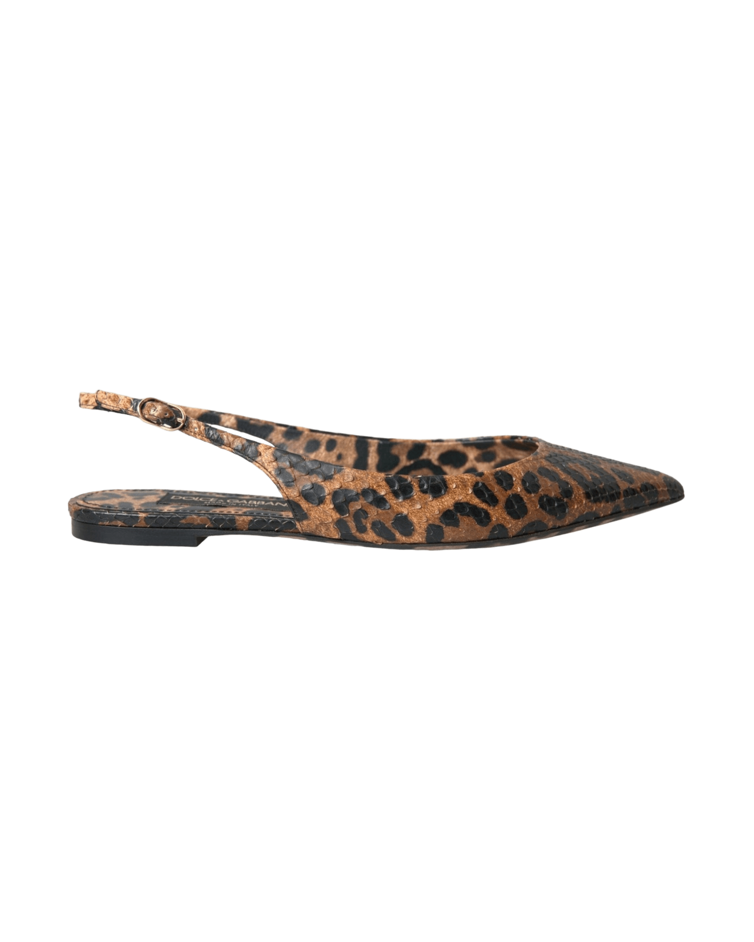 Dolce & Gabbana Brown Leopard Exotic Skin Slingback Shoes Glam Steals